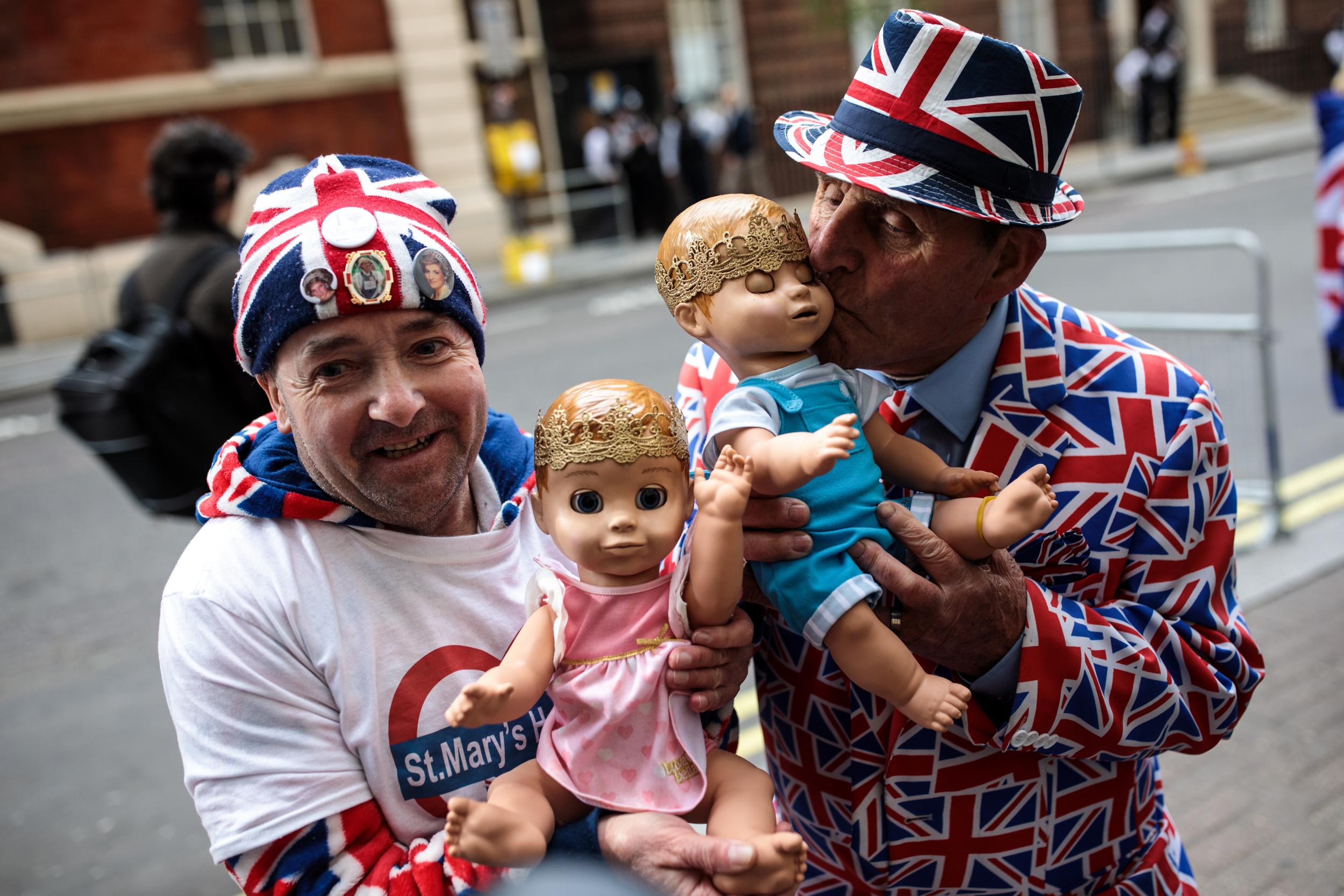 John Loughrey and Terry Hutt, with dolls