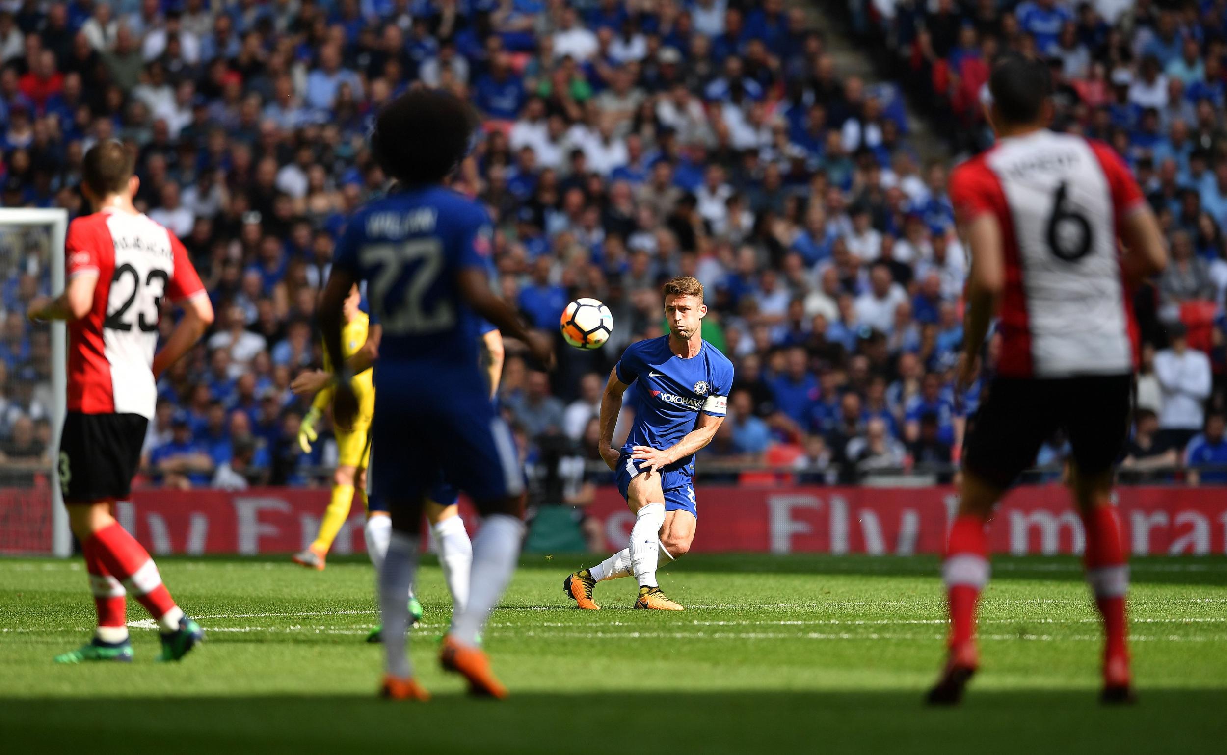 Gary Cahill captained Chelsea in the FA Cup semi-final