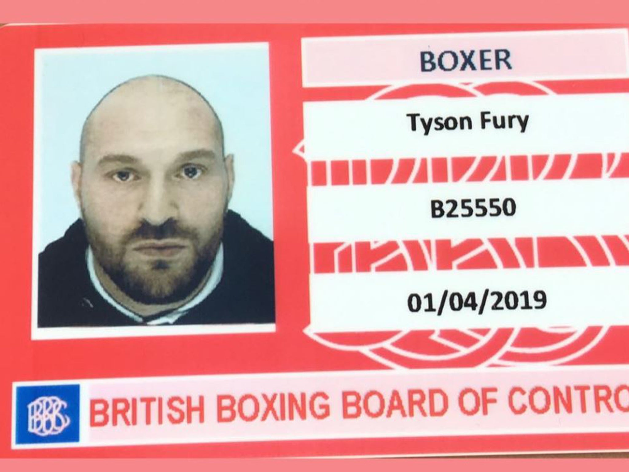 Fury has been granted a new boxing licence by the BBBoC