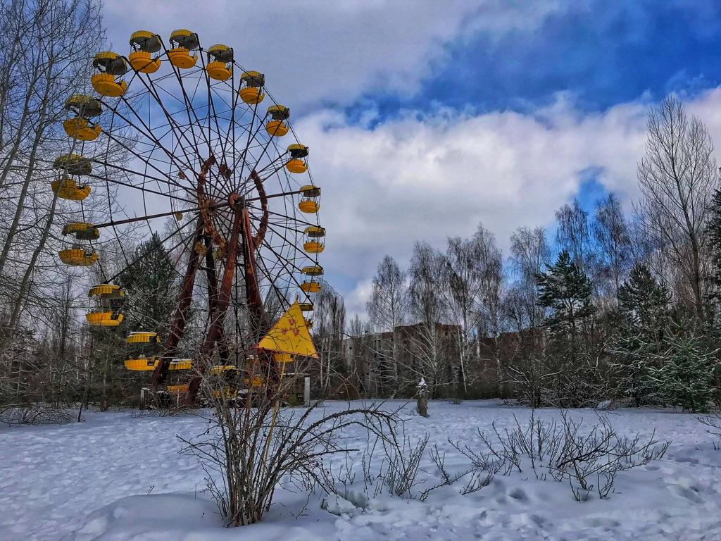 The Ferris wheel at Pripyat fairground was never used