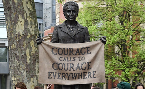 A Parliament Square statue of Millicent Fawcett, who was a leader of the National Union of Women’s Suffrage Societies