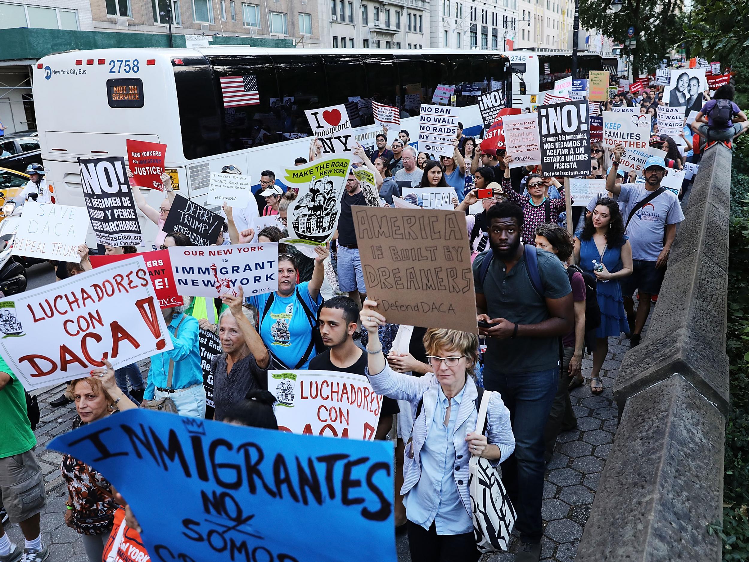 Protesters have staged numerous demonstrations over the last year in opposition to Donald Trump's views on the programme