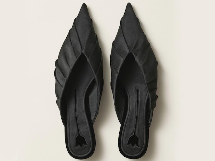 Heely good: satin mules, which cost £69.99