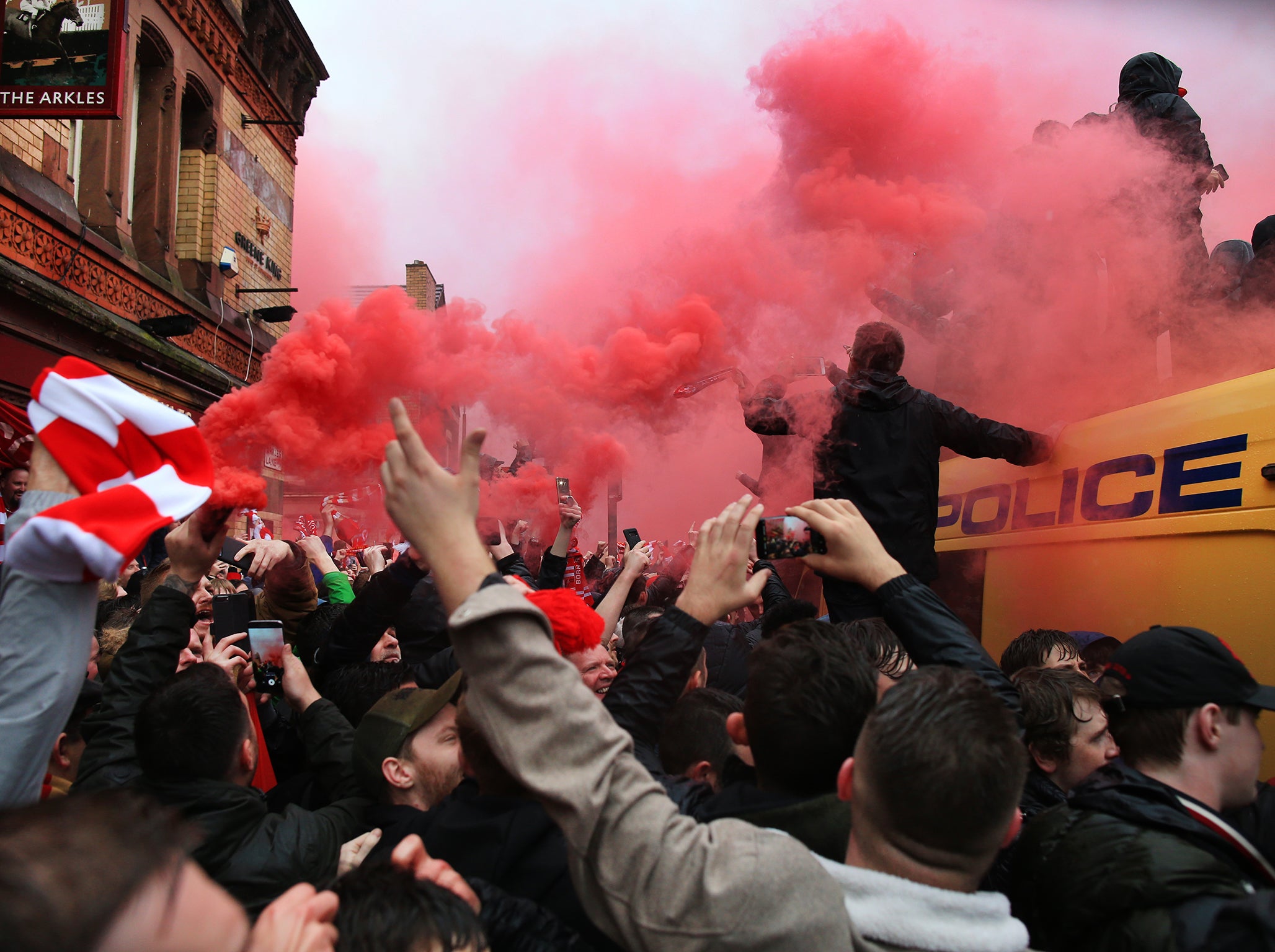 A group of Roma fans attacked Liverpool supporters ahead of kick-off