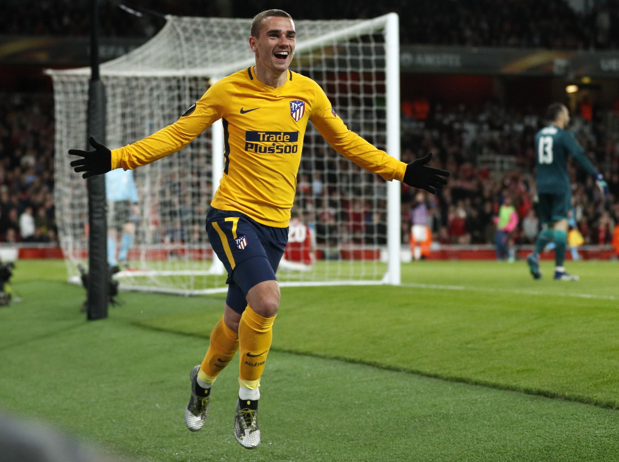 Antoine Griezmann celebrates his equalising striker