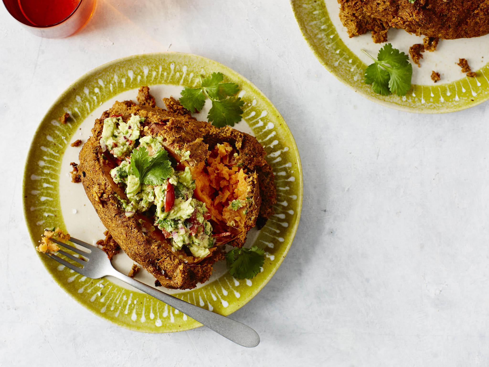 Curry-crusted sweet potatoes from bosh recipes