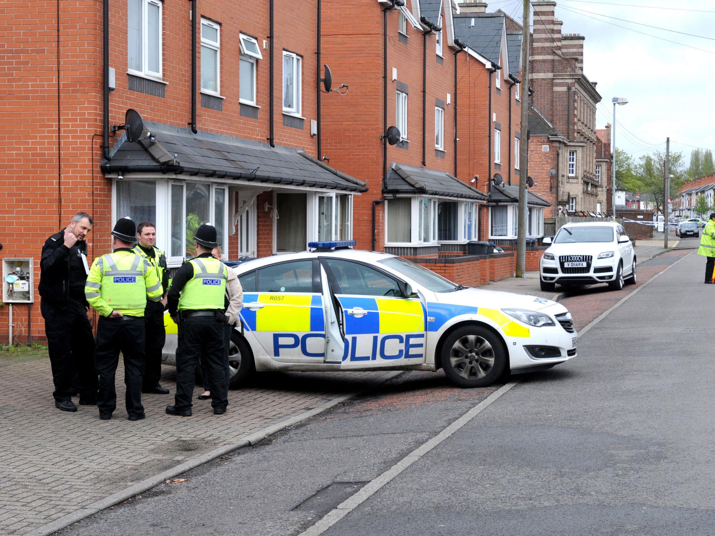 The scene in Ettington Road, Aston, Birmingham