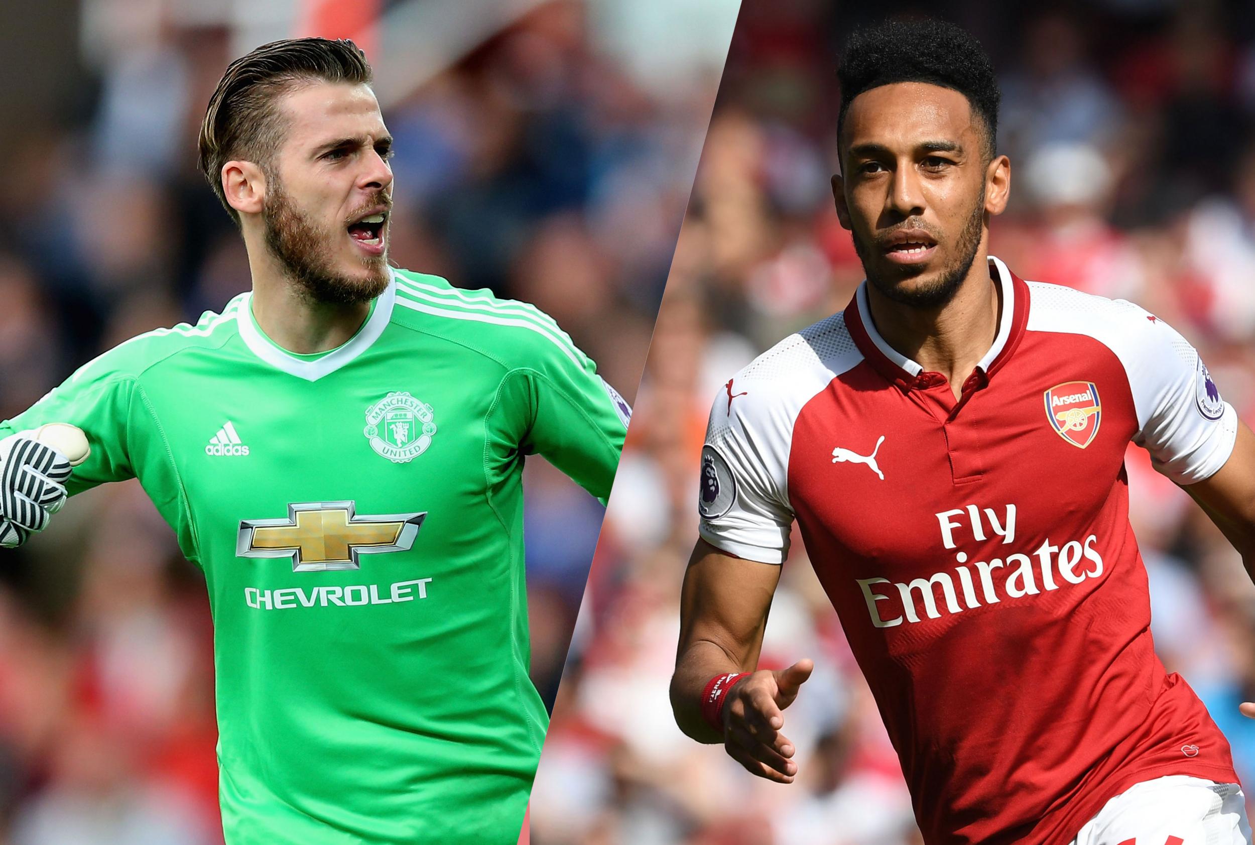 David de Gea will come up against Pierre-Emerick Aubameyang at Old Trafford