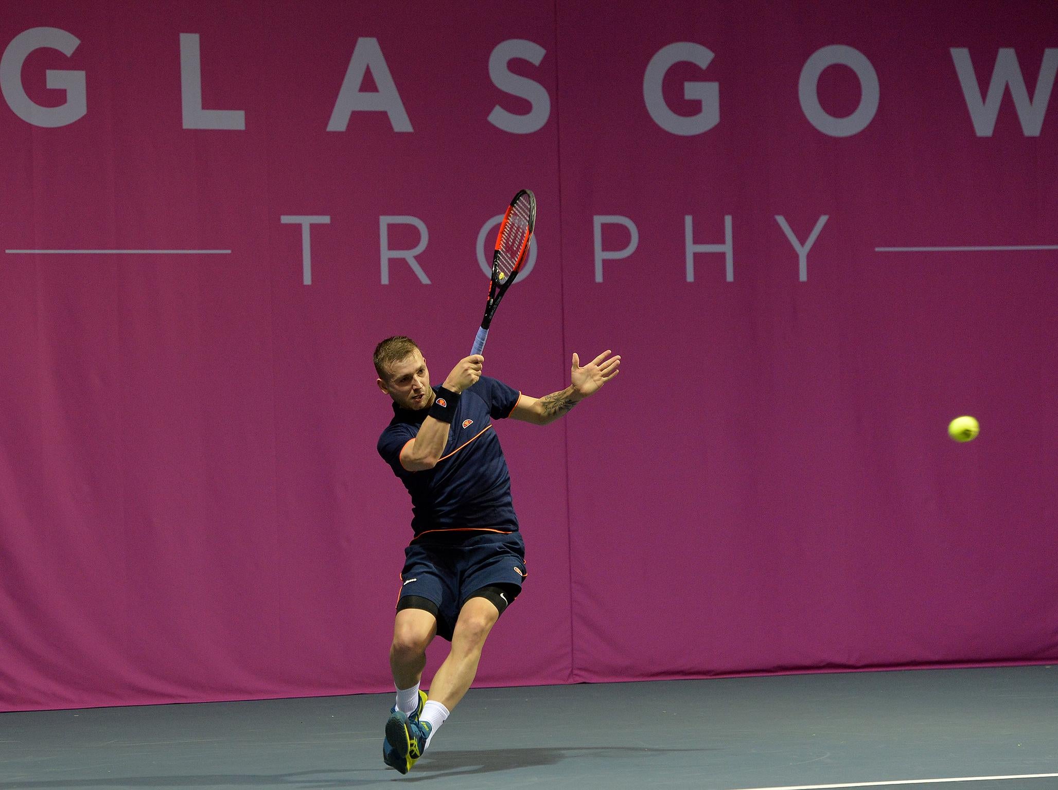 Dan Evans progressed through the first round in Glasgow