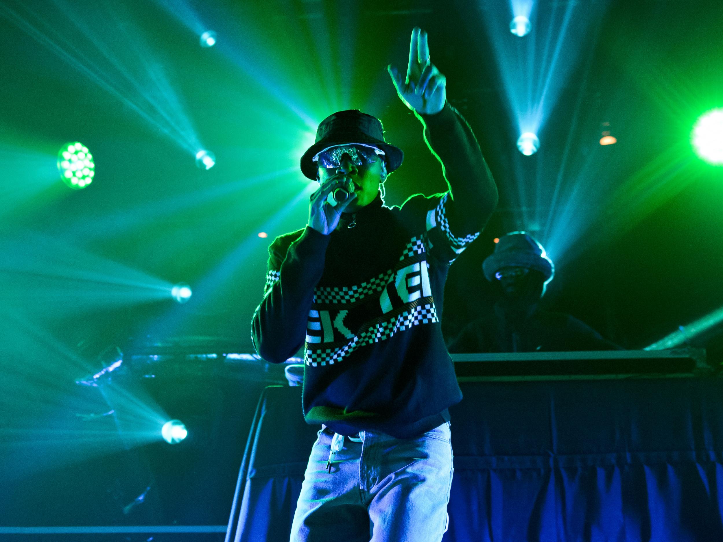 Rejjie Snow on stage at the Roundhouse, London, in March