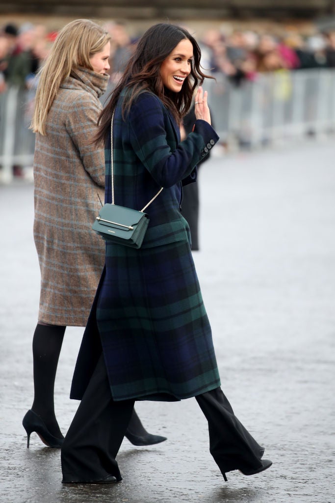 Meghan Markle wears wide leg trousers while visiting Edinburgh Castle