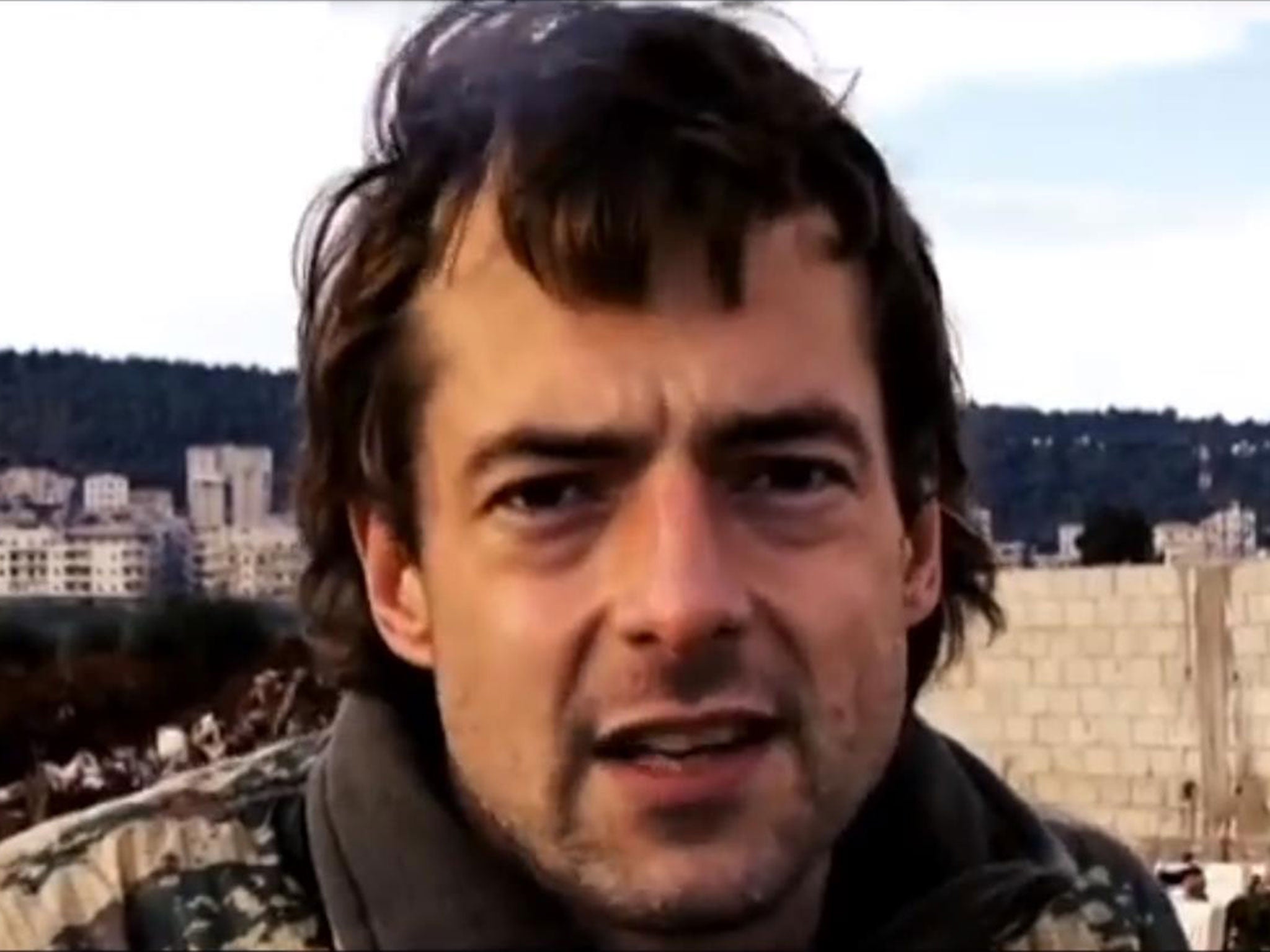 Jamie Janson, 42, in a video taken by the Kurdish People's Protection Units (YPG) in Syria in March 2018