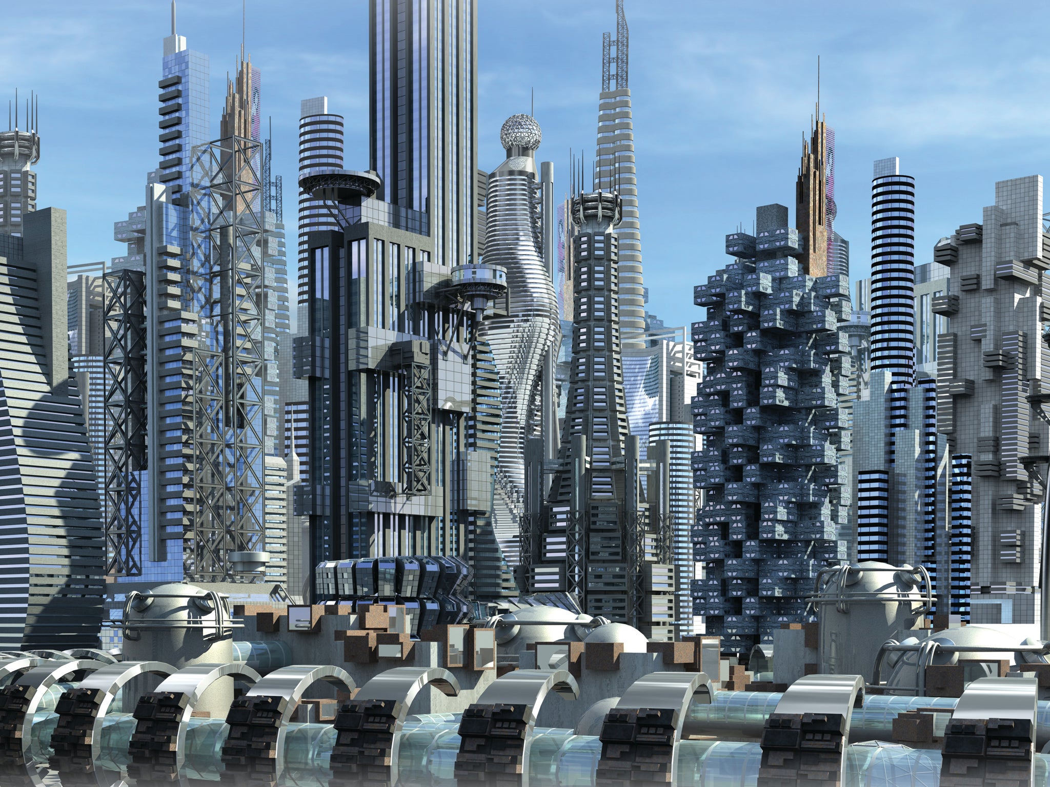 An artist’s impression of a city in AD3000. National governments are already in competition to position themselves on the politico-economic landscape through robotics