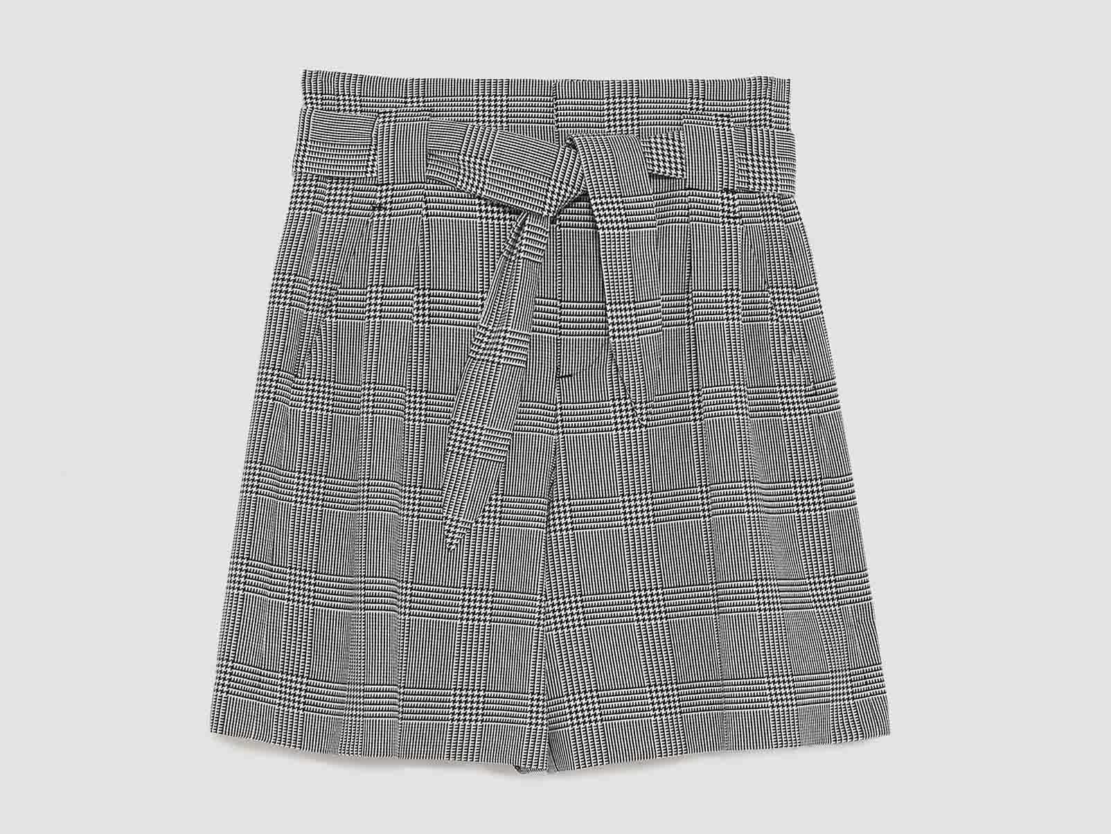 Checked Bermuda shorts with bow, £49.99, Zara