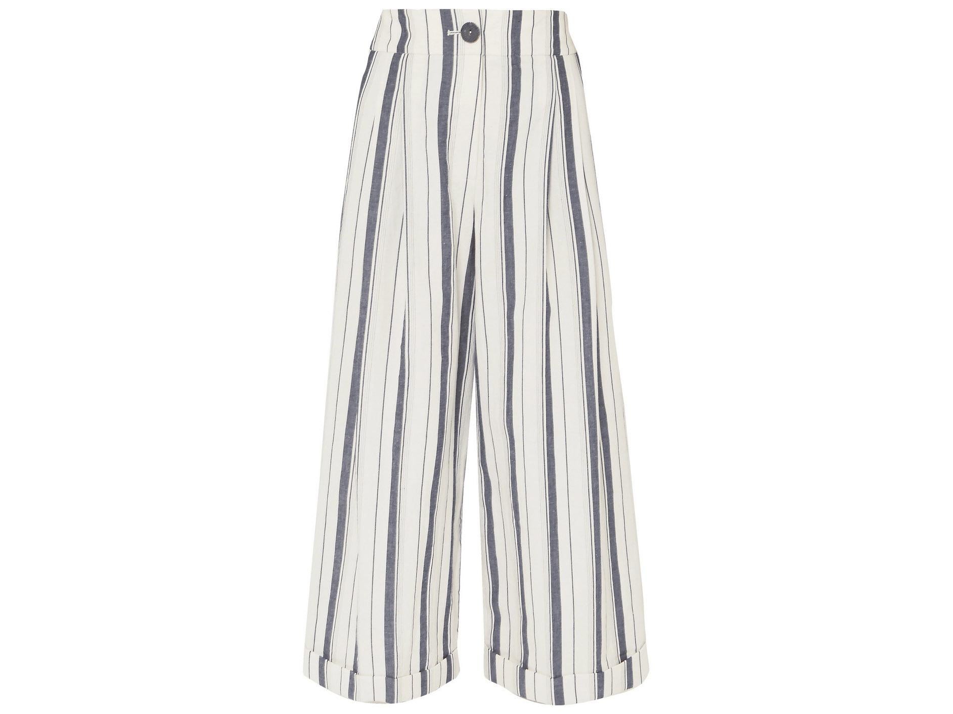 Dylan cropped striped wide leg cotton chambray pants, £425, Net-a-Porter