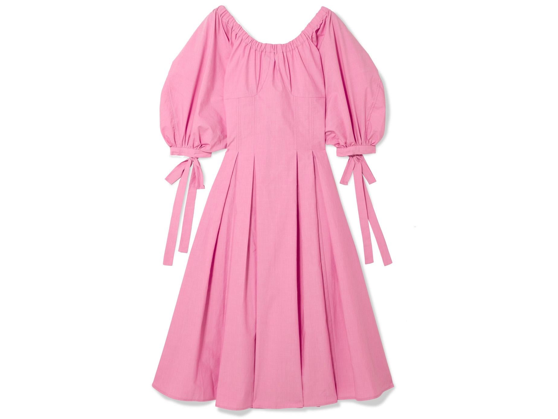 Greta bow-embellished cotton midi dress, £695, Net-a-Porter