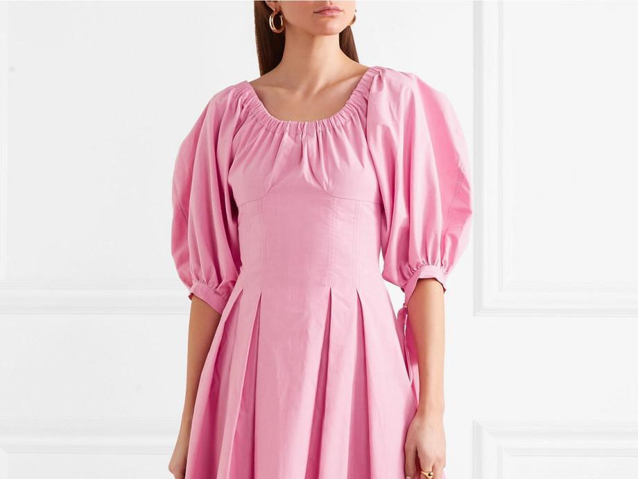 The Greta dress, one of Pyo’s bestselling items, reimagined in playful pink for the collection