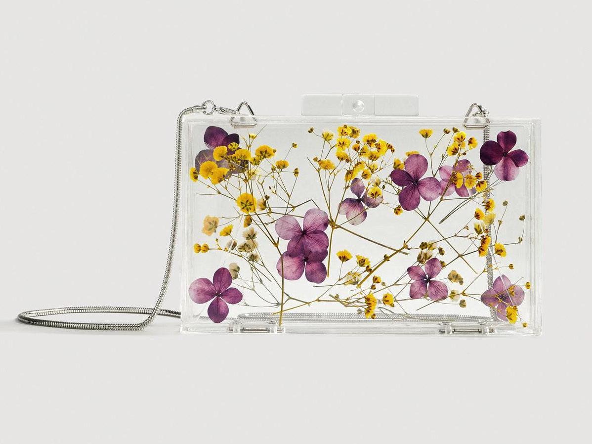 Flowers transparent box clutch, £49.99, Mango