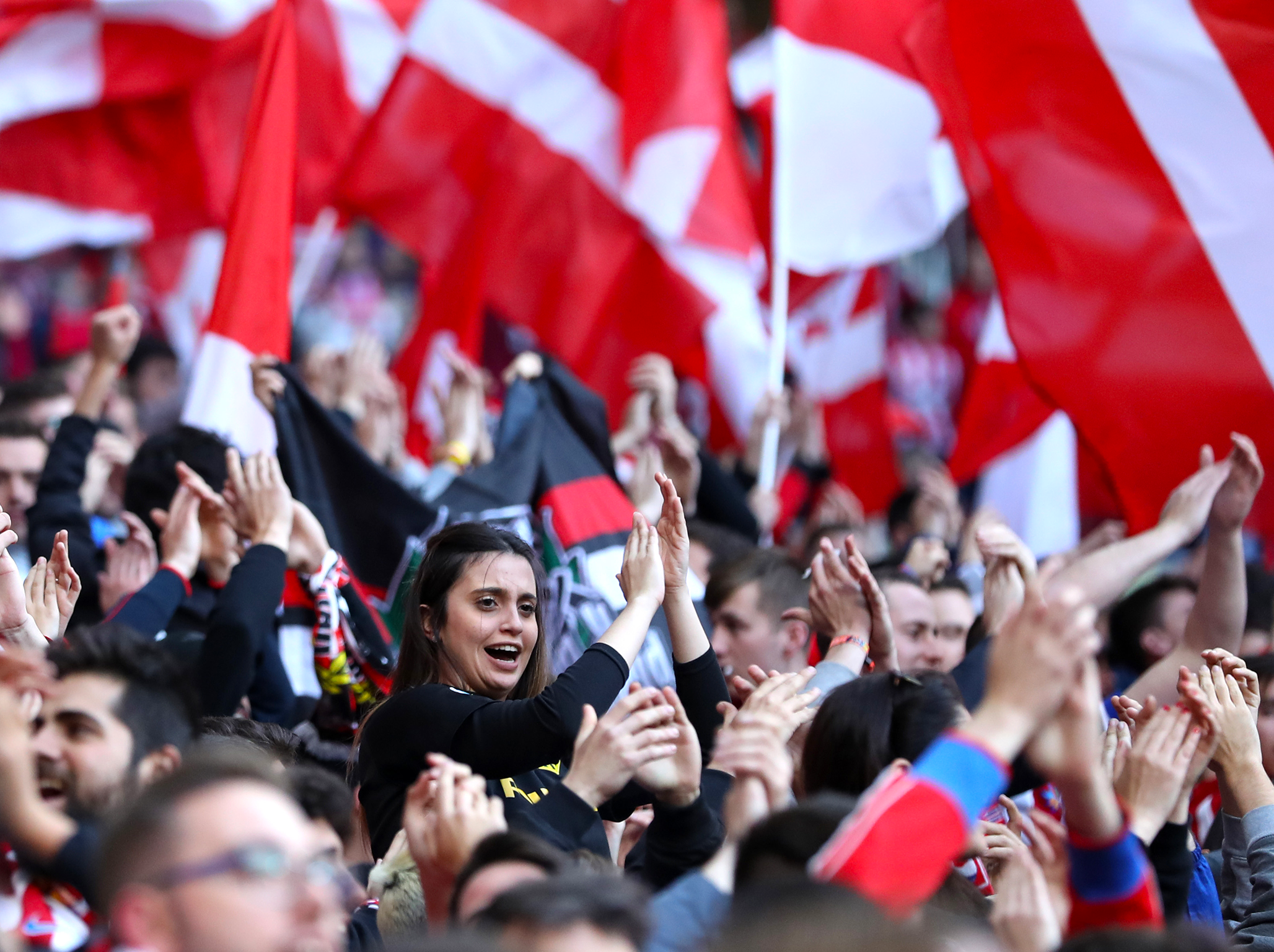 Atletico Madrid fans pack into the Wanda Metropolitano