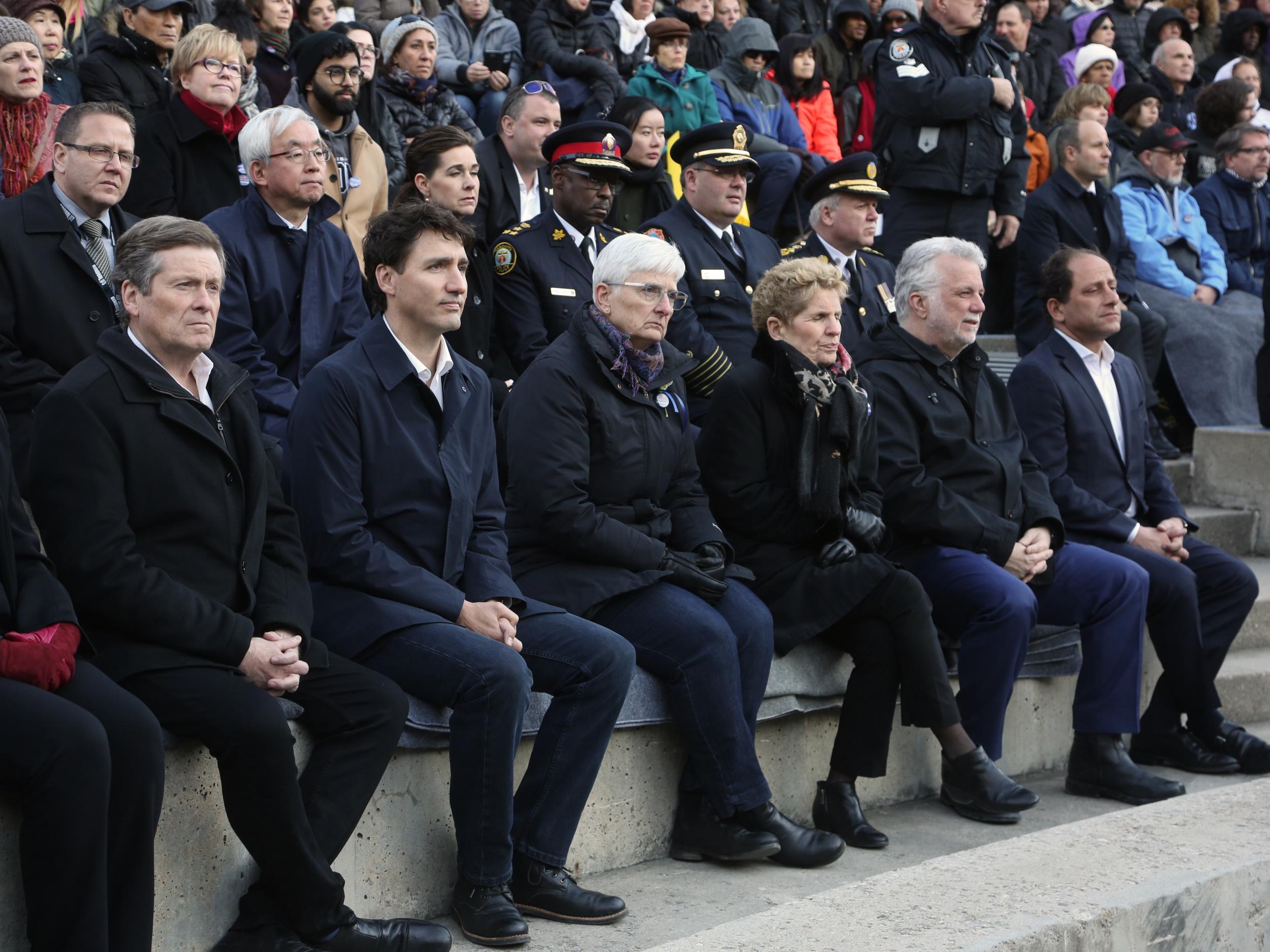 Canadian prime minister Justin Trudeau attending the Vigil for victims of the van attack in Toronto (Getty)