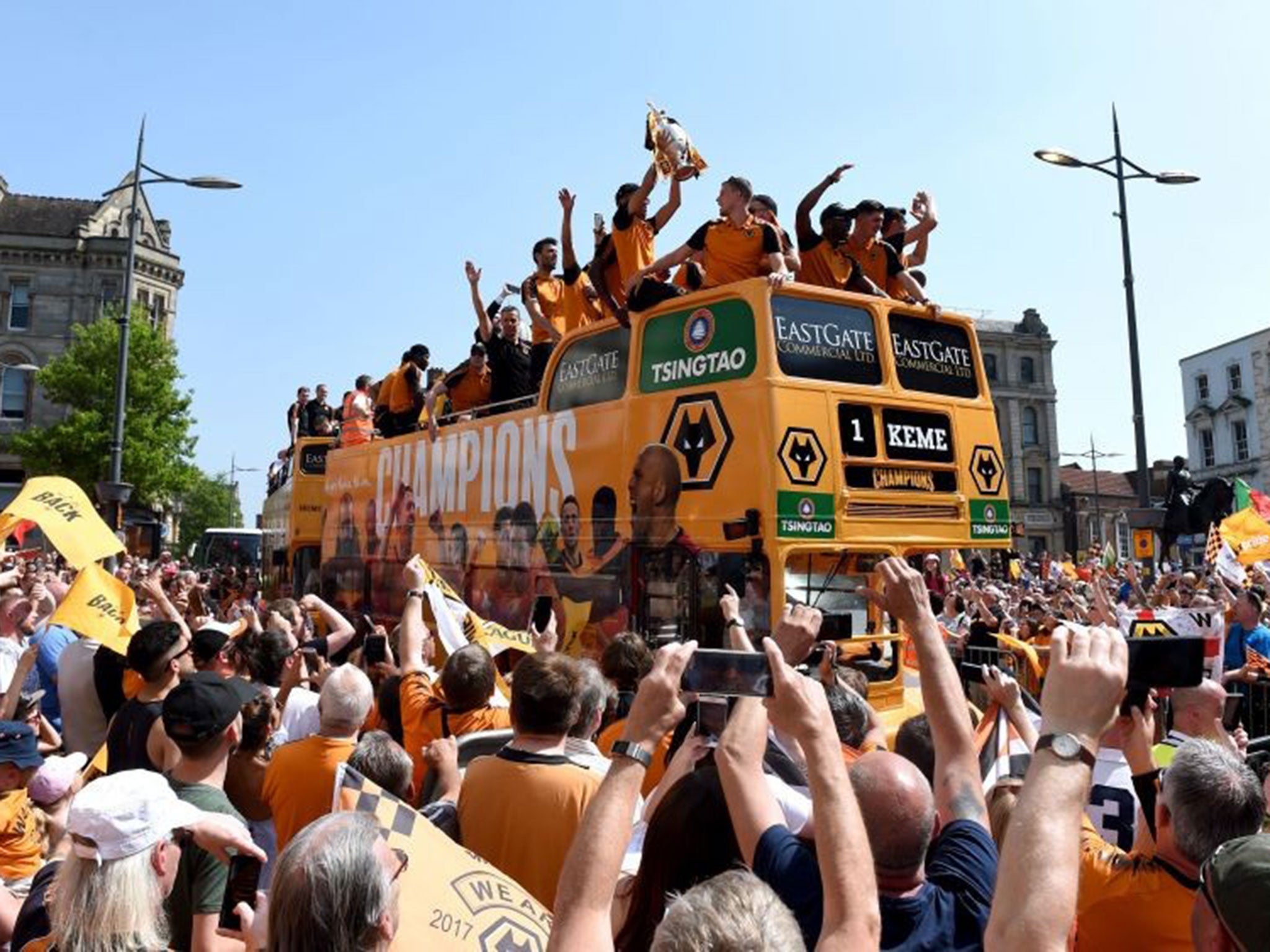 Wolves paraded through the city on Monday