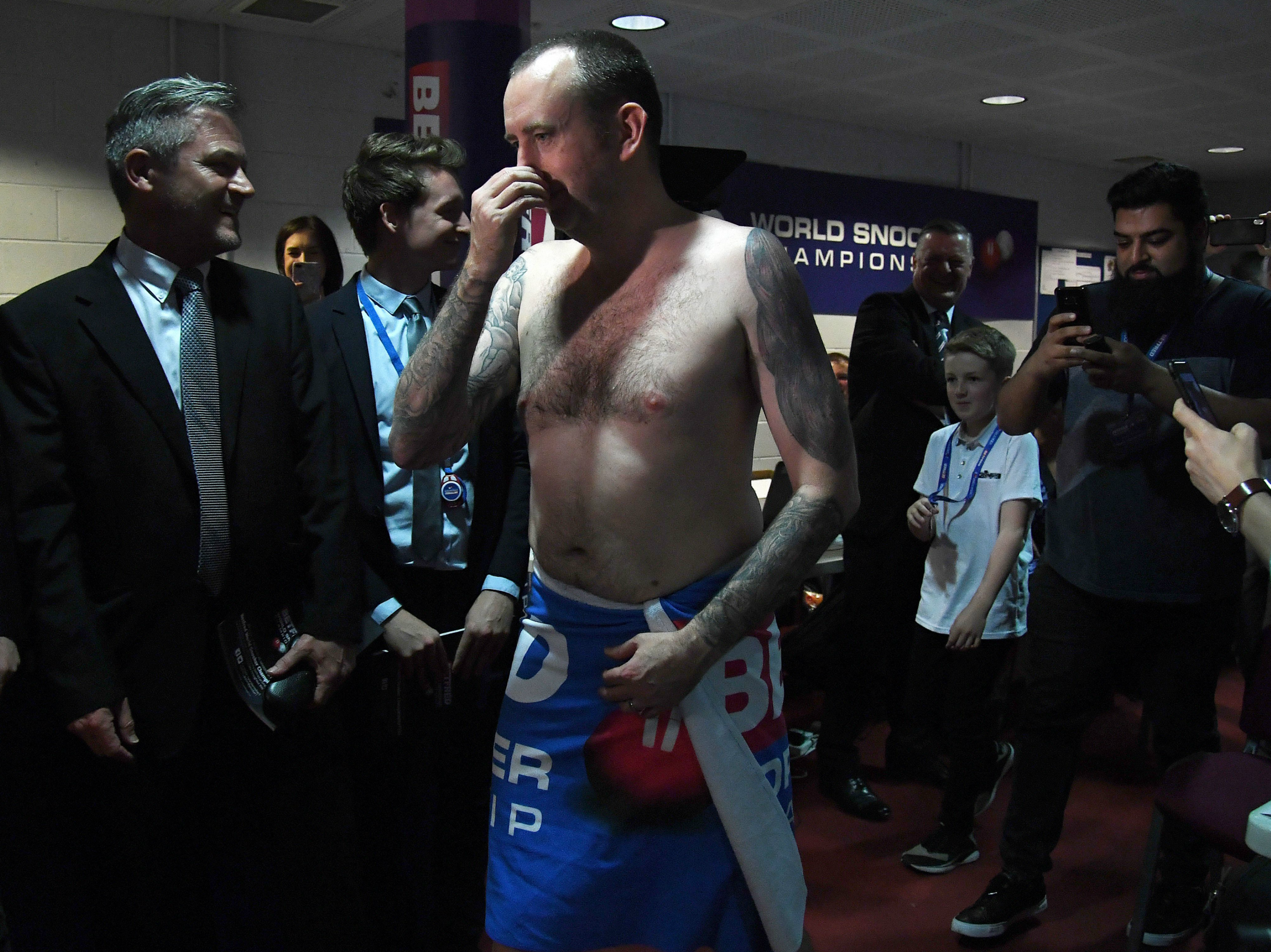 Mark Williams enters the media centre