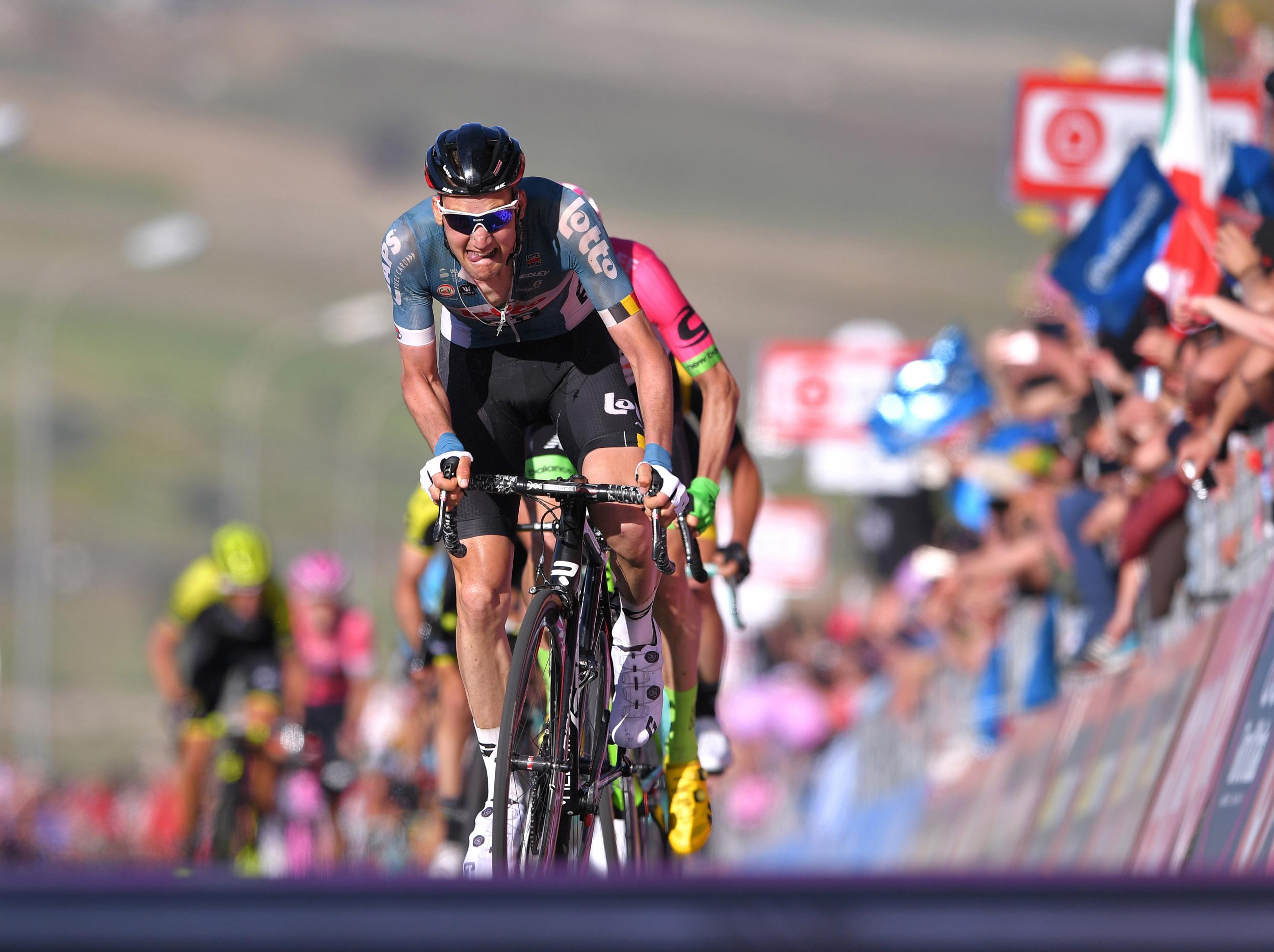 The Lotto-Soudal rider was on the right end of a late split