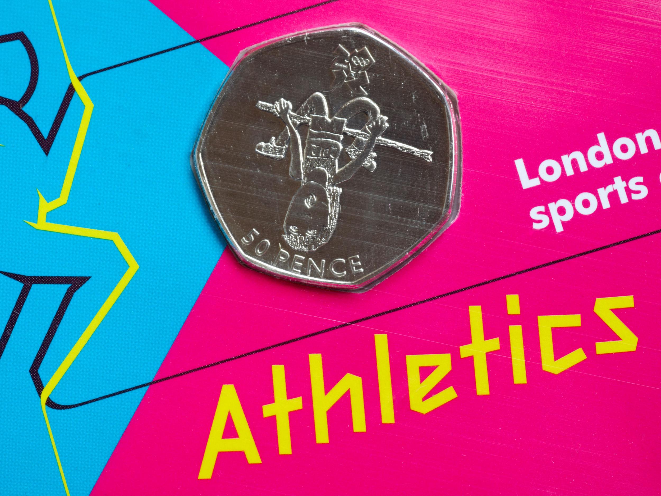 A special edition 50p coin, part of the London 2012 sports collection for the Olympic Games