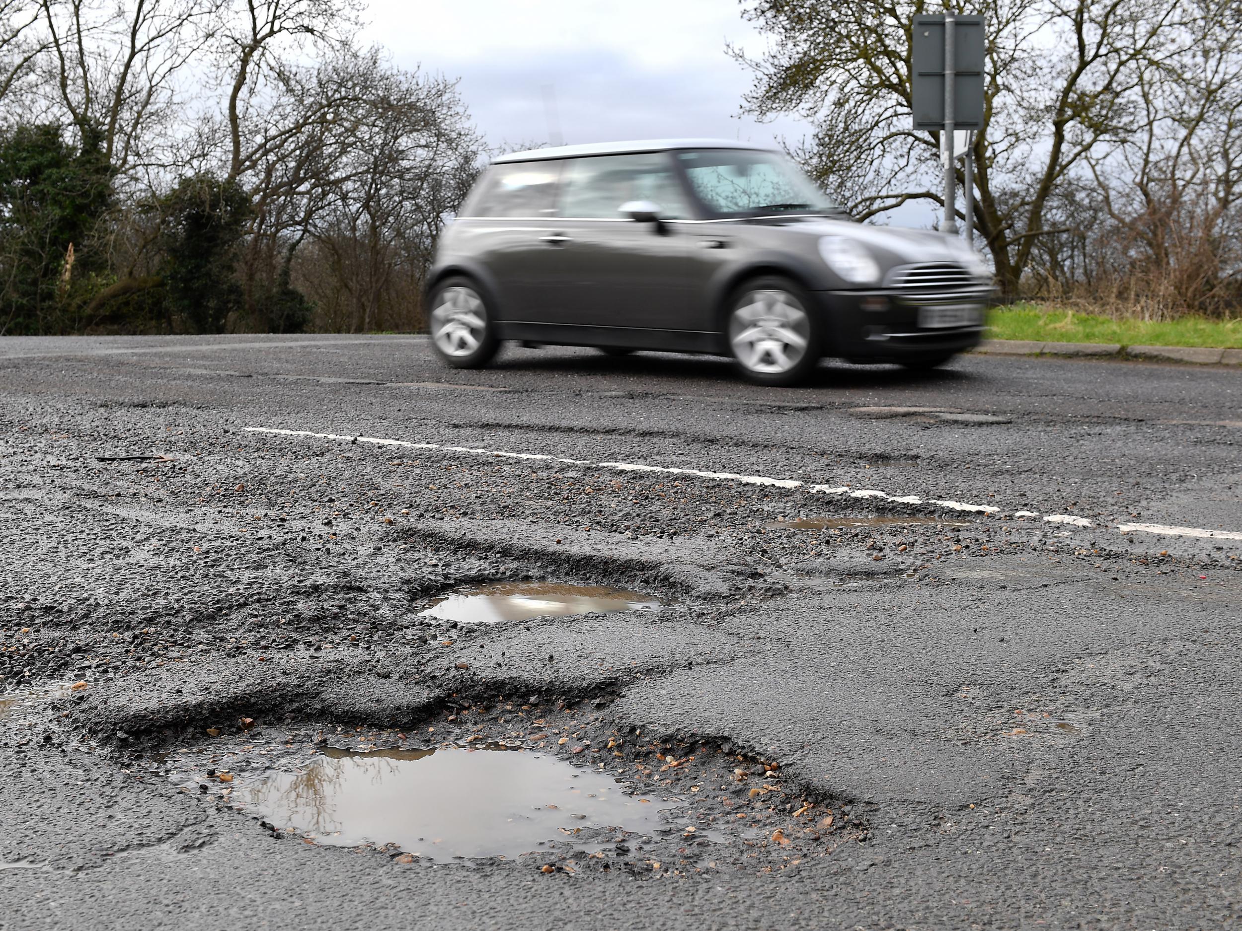 Potholes have been described as an 'epidemic' by the AA