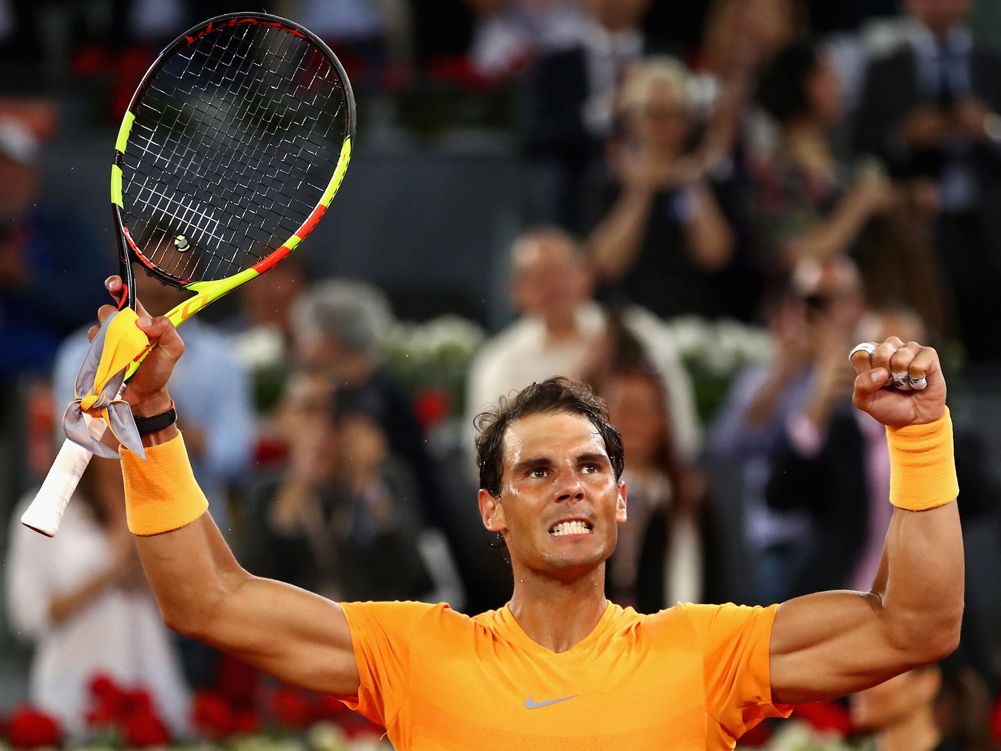 Nadal continued his consecutive set streak in Madrid