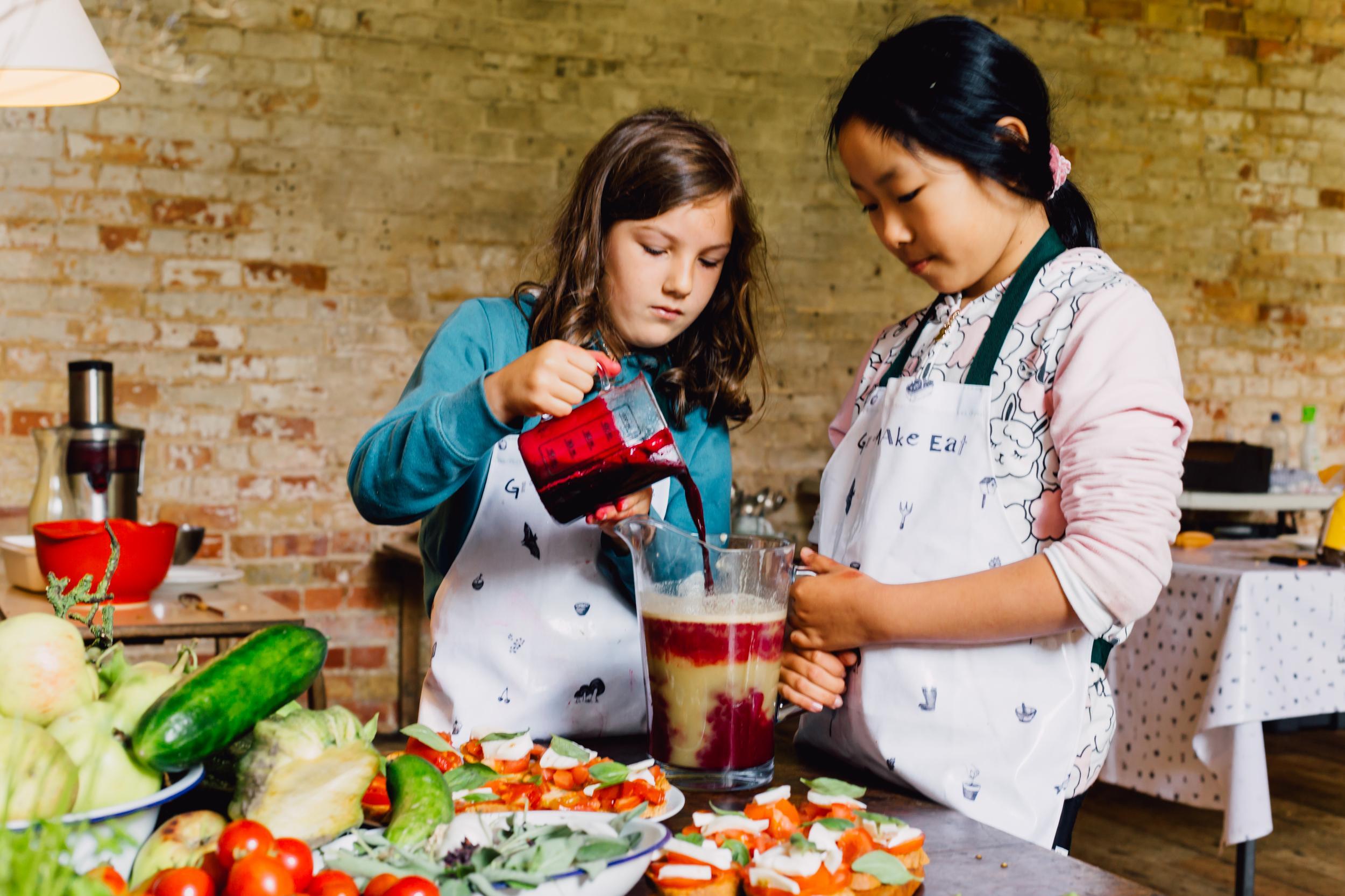 Children learn how to make fresh, seasonal food at First Hand Experiences