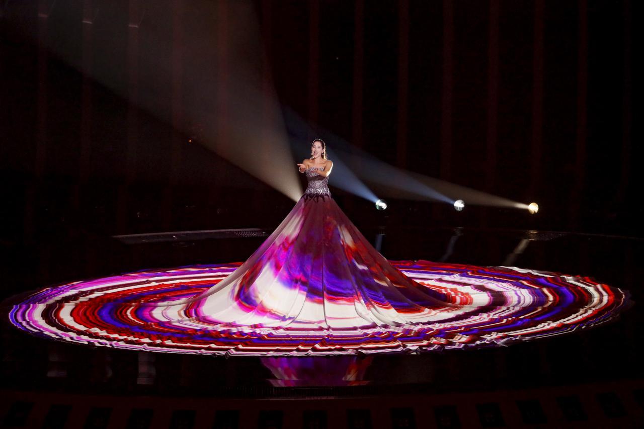 The dress stole the show during Nechayeva's performance (Andres Putting/Eurovision)