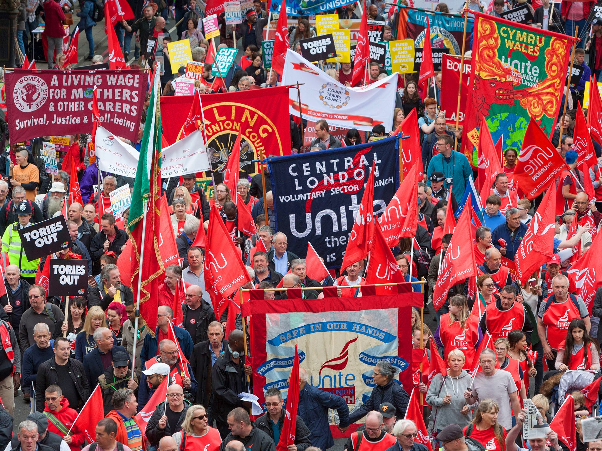 The TUC-led demonstration against the wage squeeze: 'People have been very patient but they are now demanding a new deal'