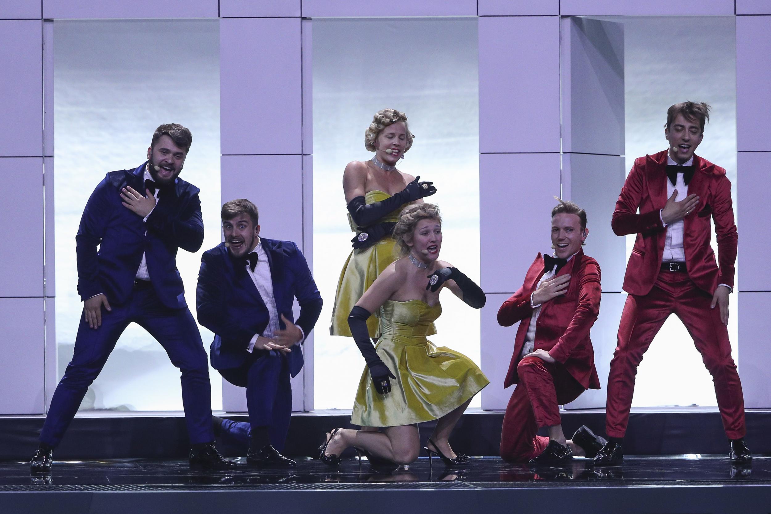 Moldova perform during Eurovision