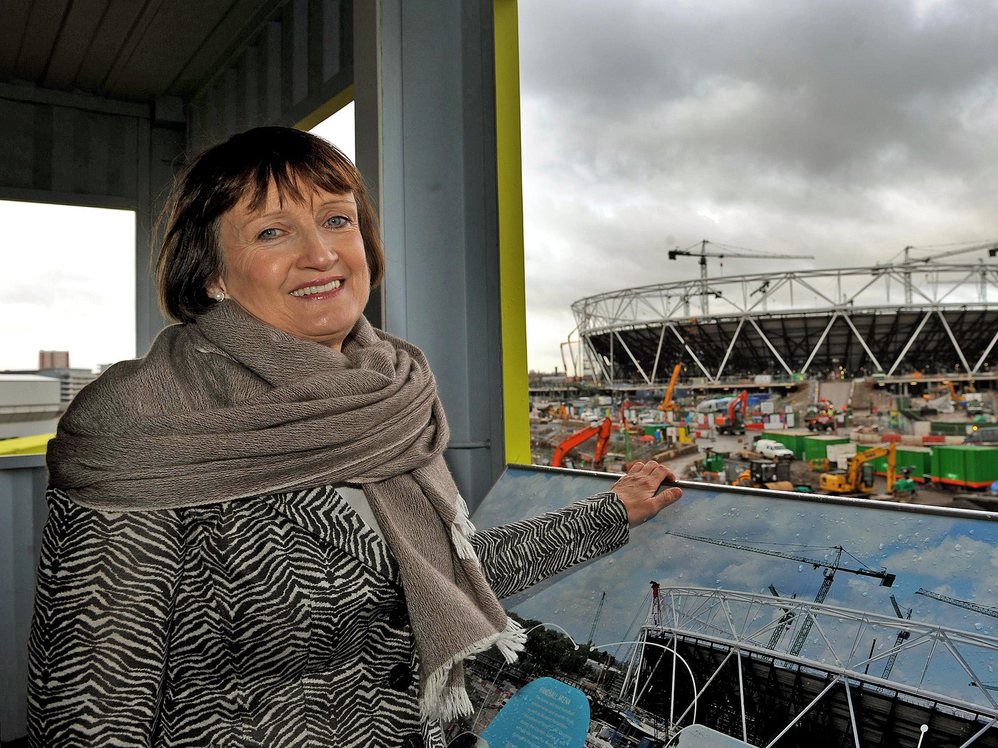 Jowell at the Olympic Park in Stratford, London, in 2009. Her efforts played a big part in bringing the games to London in 2012