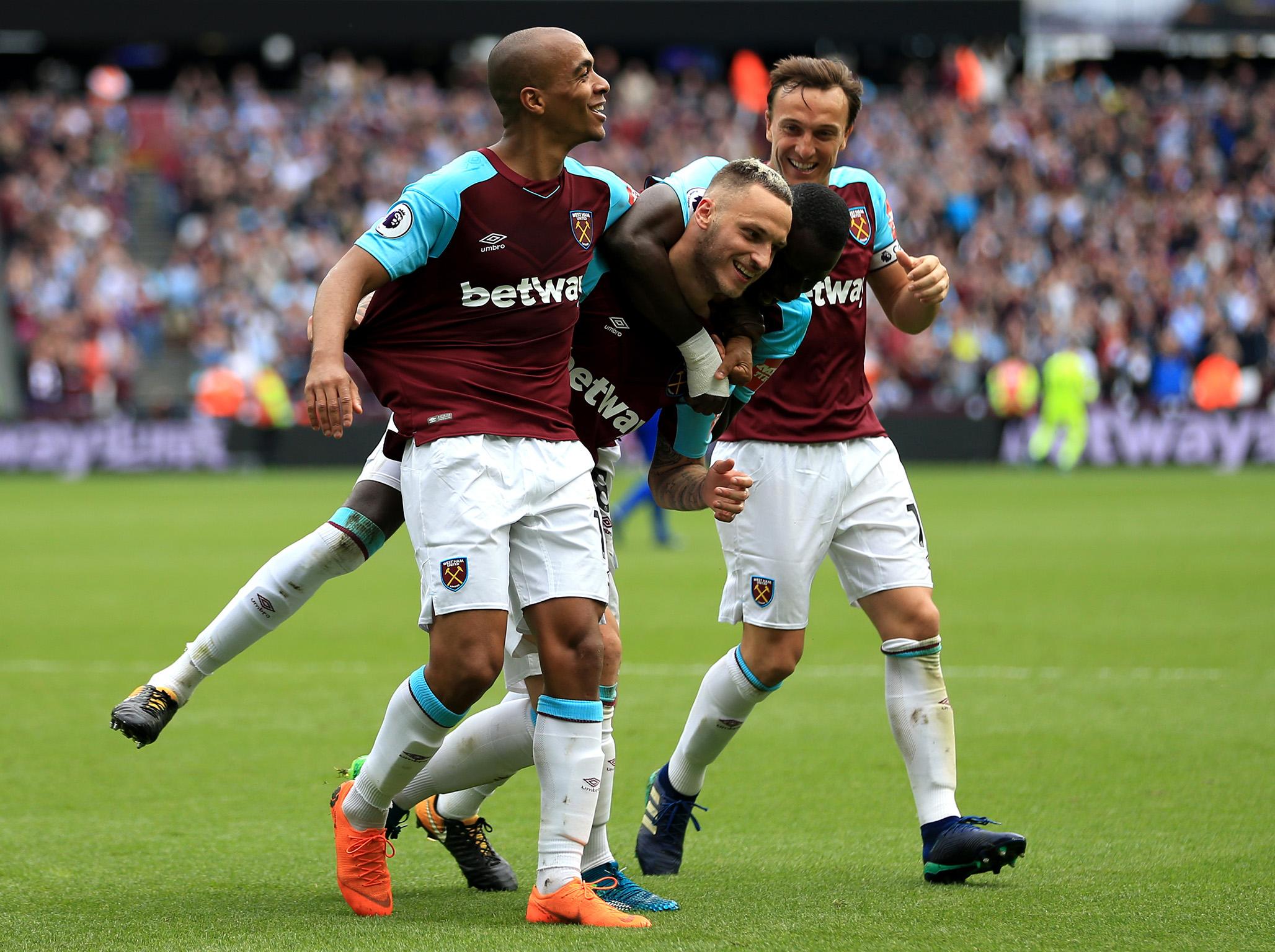 Arnautovic celebrates his goal