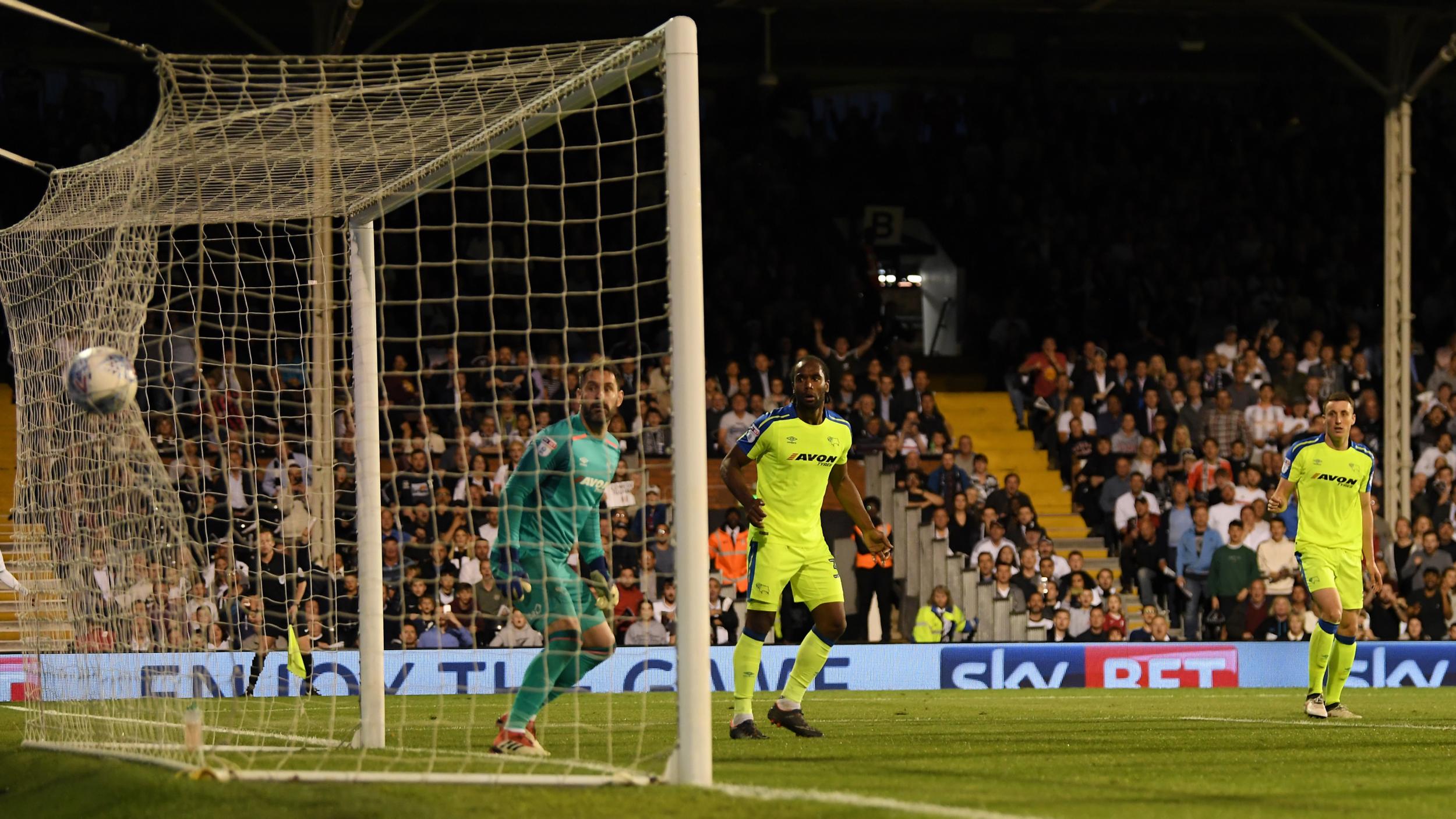 Scott Carson watches Denis Odoi’s header hit the net