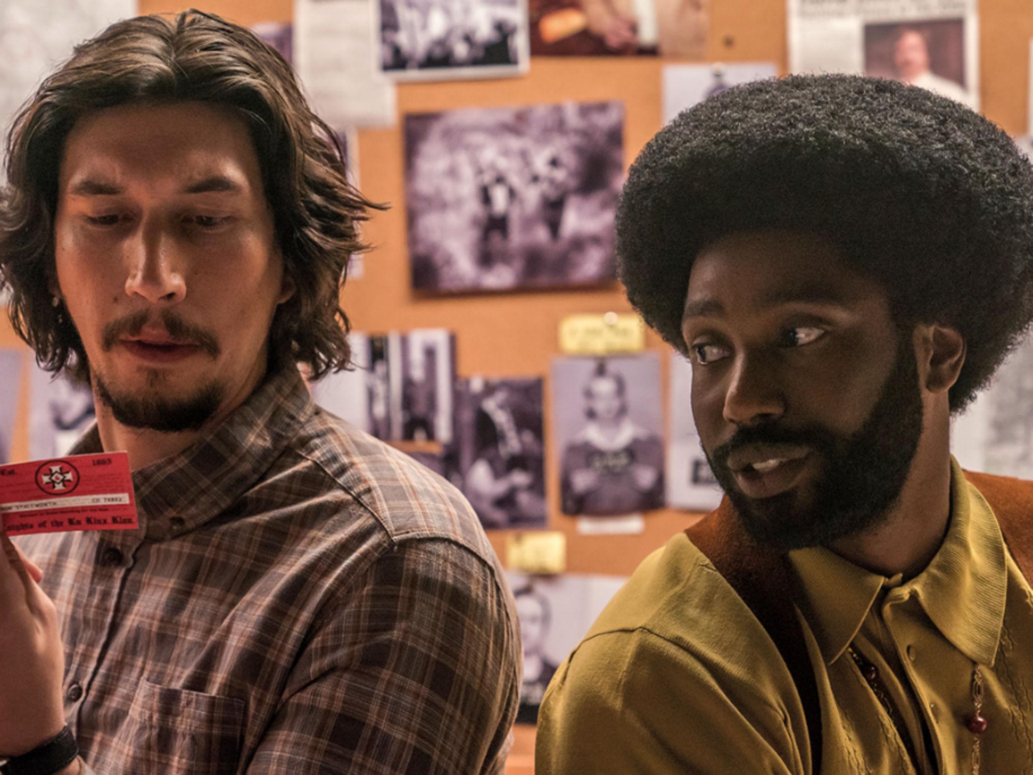 Standing ovation: Adam Driver and John David Washington in Spike Lee’s BlacKkKlansman