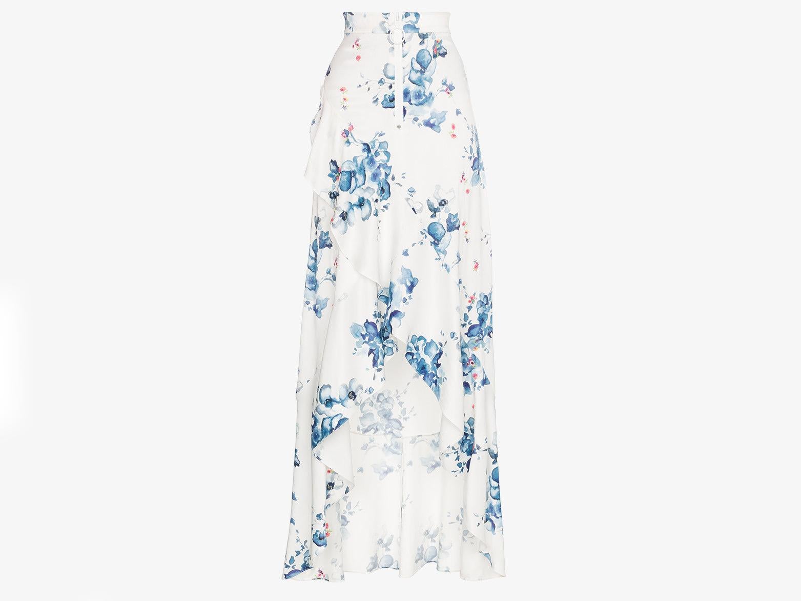 Off-White x Browns, Floral Print Maxi Ruffle Skirt, £1,420, Browns