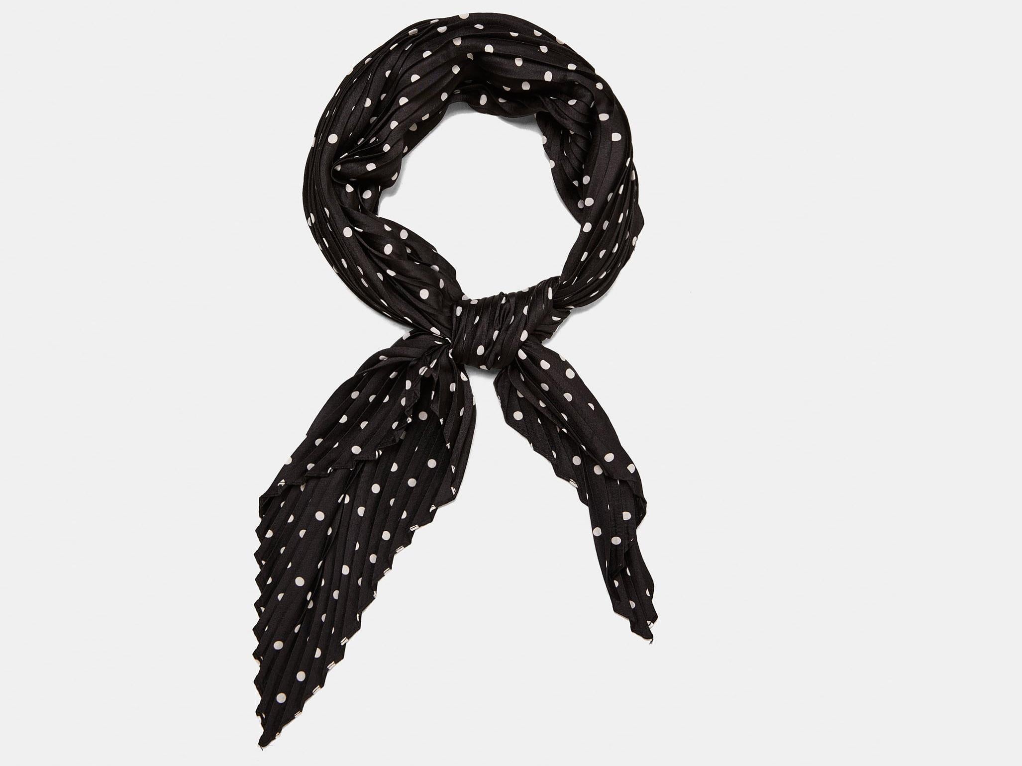 Pleated Polka Dot Scarf, £9.99, Zara