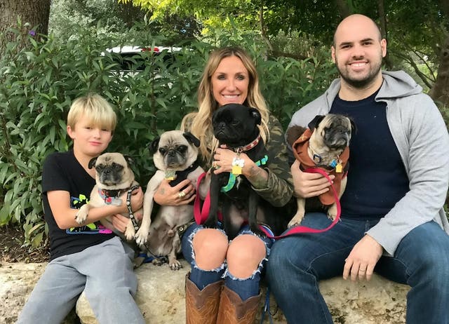 In March, Dex was adopted by a pug-loving family