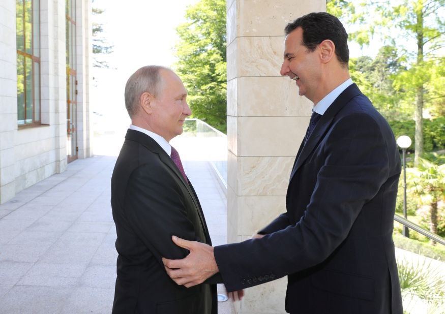 Vladimir Putin and Bashar al-Assad discussed progress in the Syrian conflict, politics and the economy