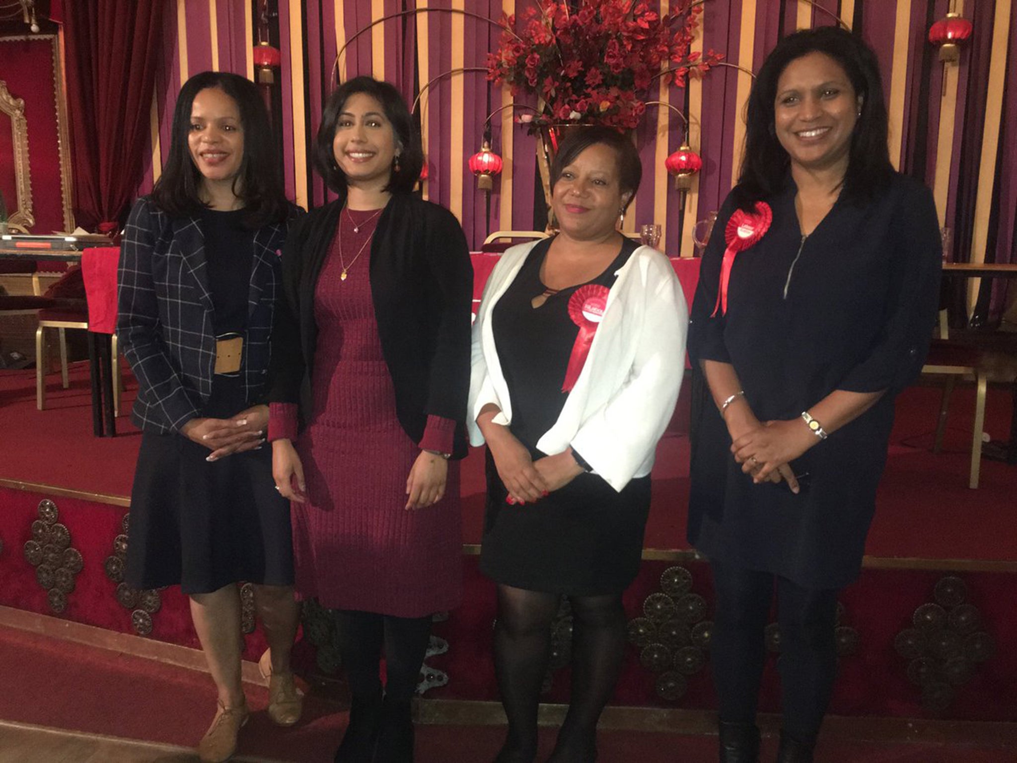 Labour candidates Claudia Webbe, Sakina Sheikh, Brenda Dacres and Janet Daby (Twitter: Janet Daby)