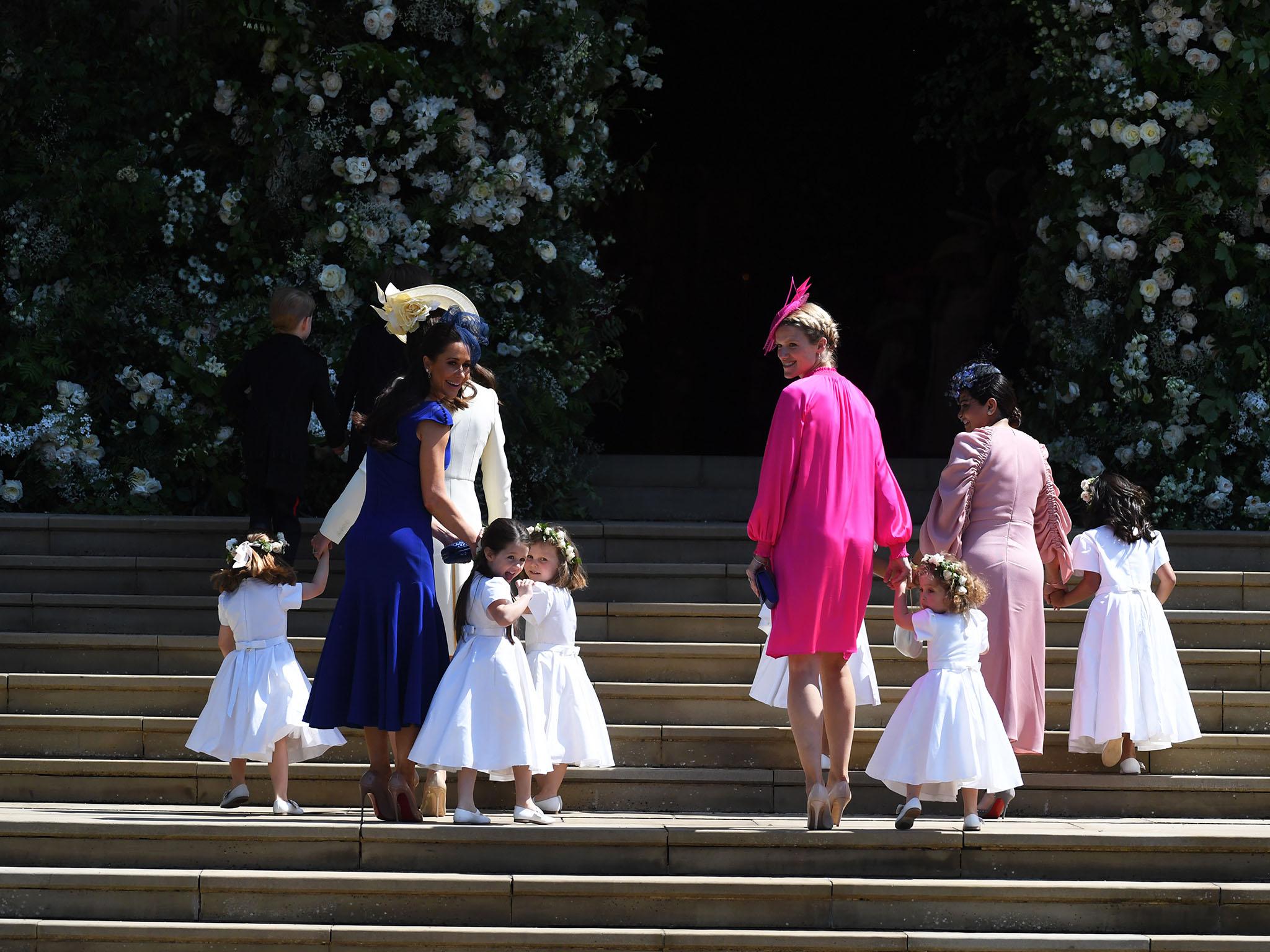 The flower girls, among them Princess Charlotte