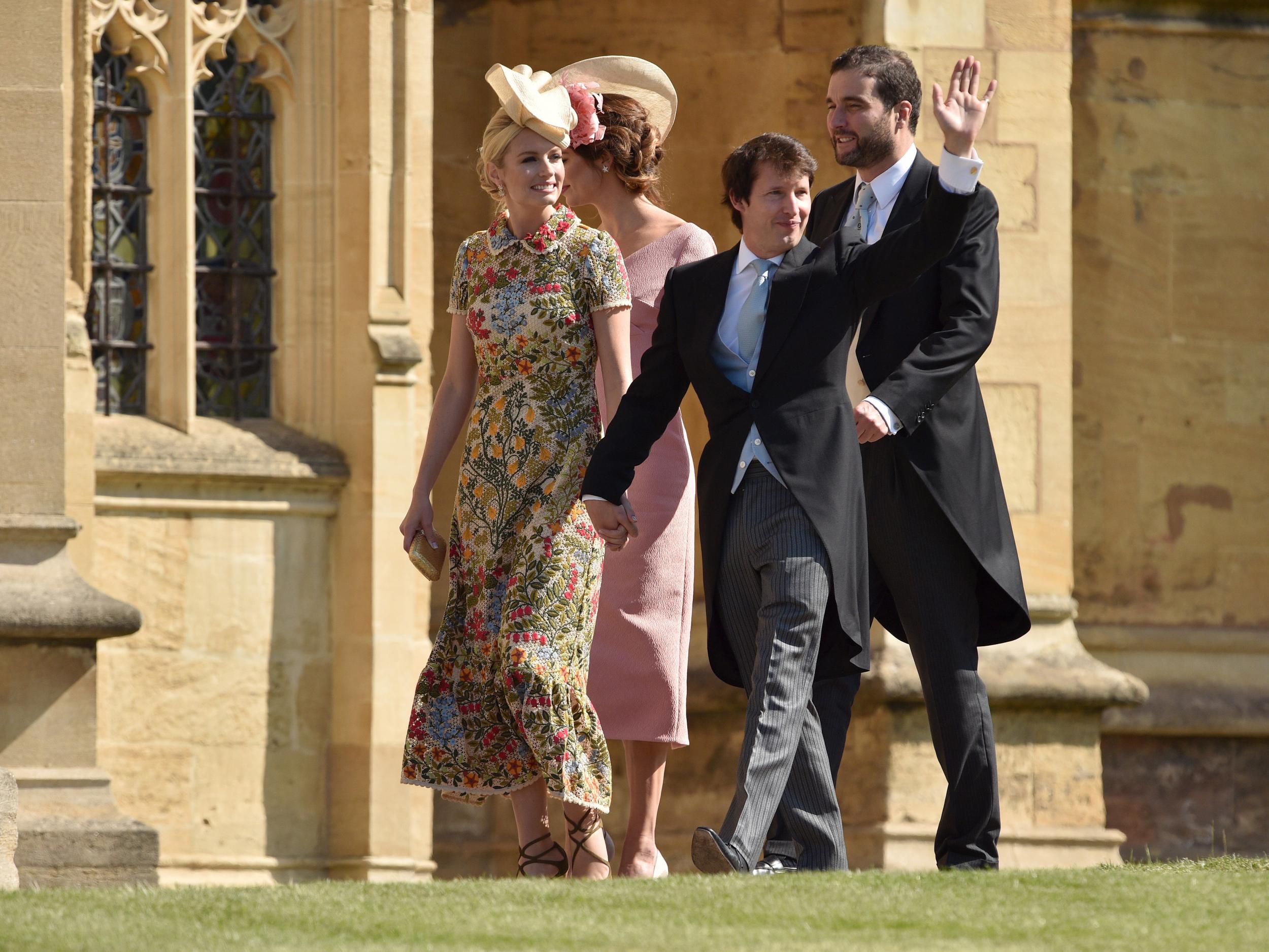 James Blunt attending the wedding of Prince Harry and Meghan Markle with his wife, Sofia Wellesley