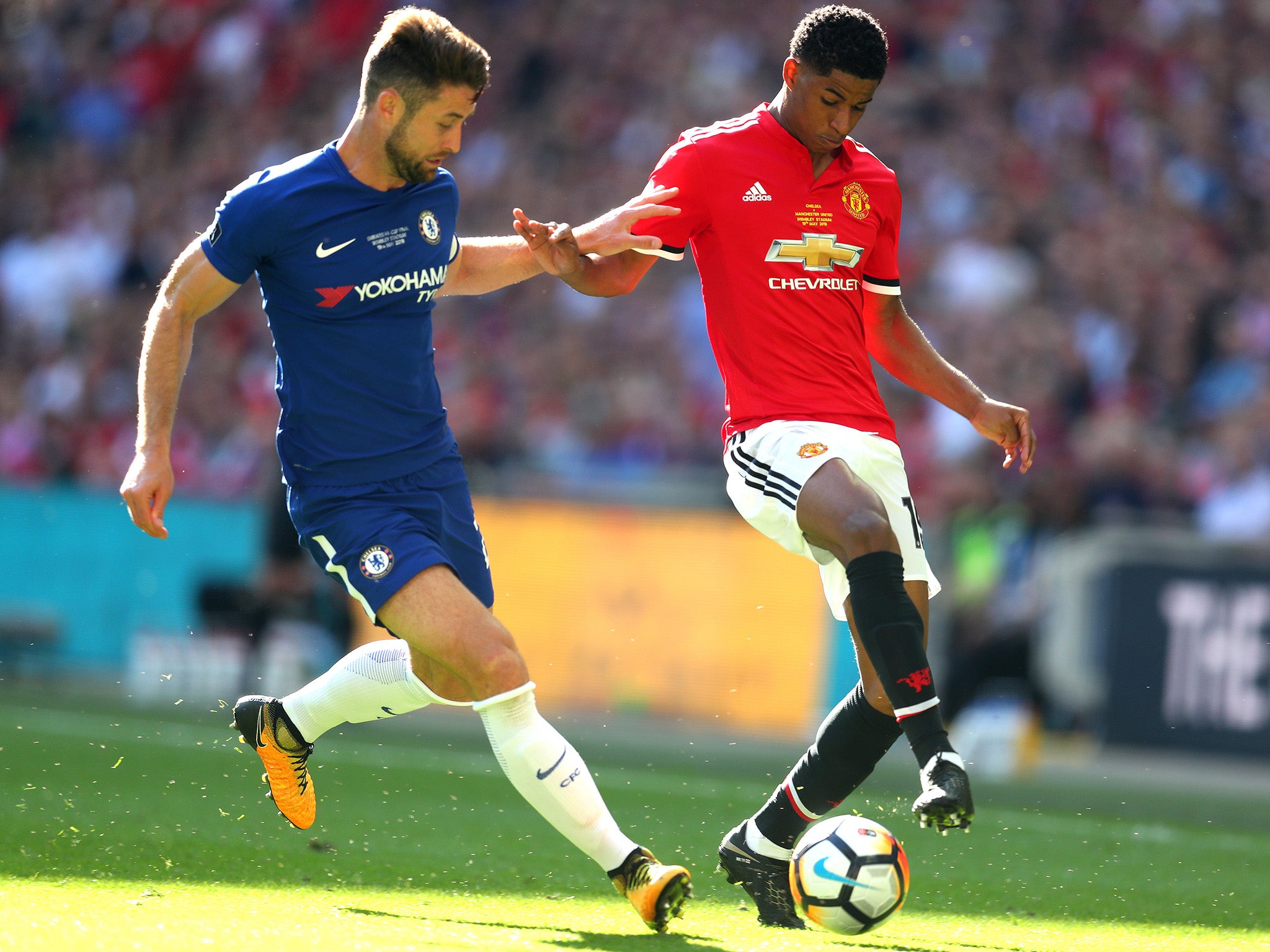 Marcus Rashford failed to find an equaliser for Jose Mourinho’s men (Getty )