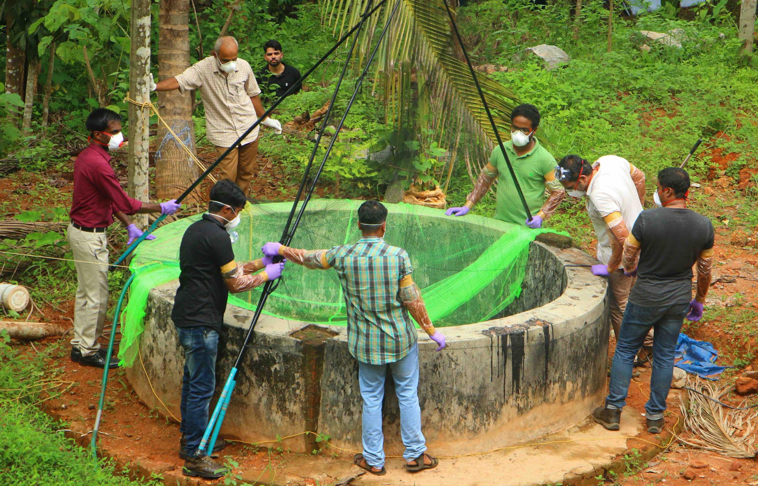 A well in Kozhikode was reportedly full of bats, which are known carriers of the Nipah virus (AFP/Getty)