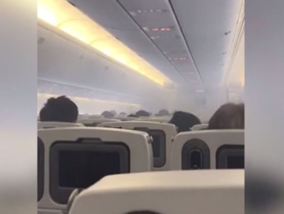 Oil vapour fills the cabin moments before take-off on All Nippon Airways jet