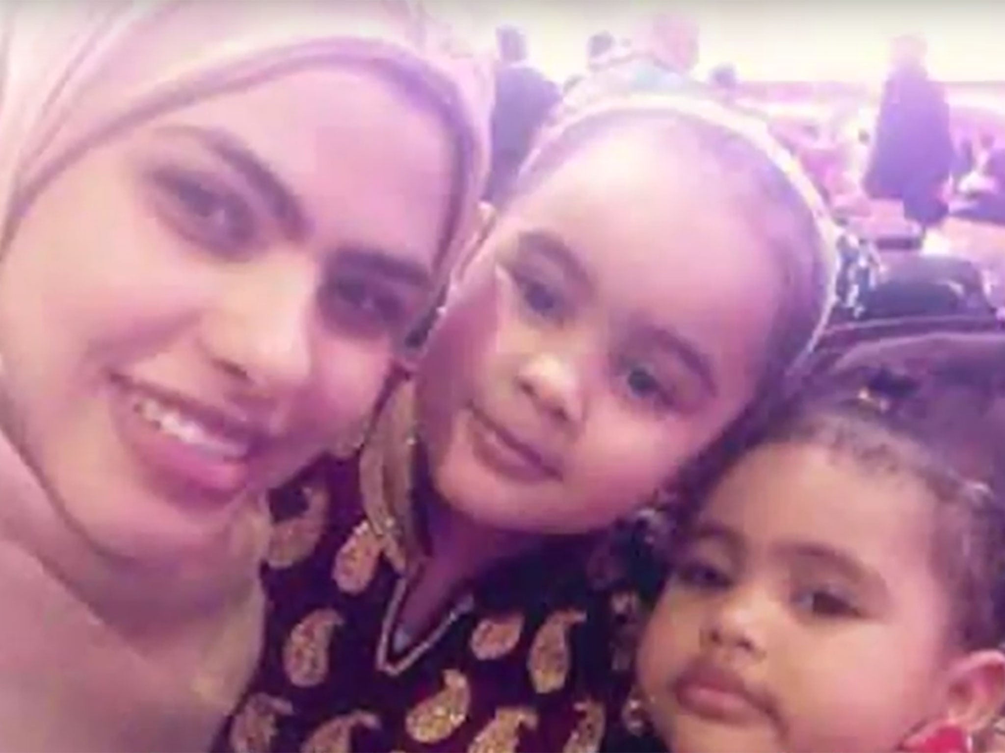 Rania Ibrahim and her daughters, Fathia and Hania, who lived on the 23rd floor