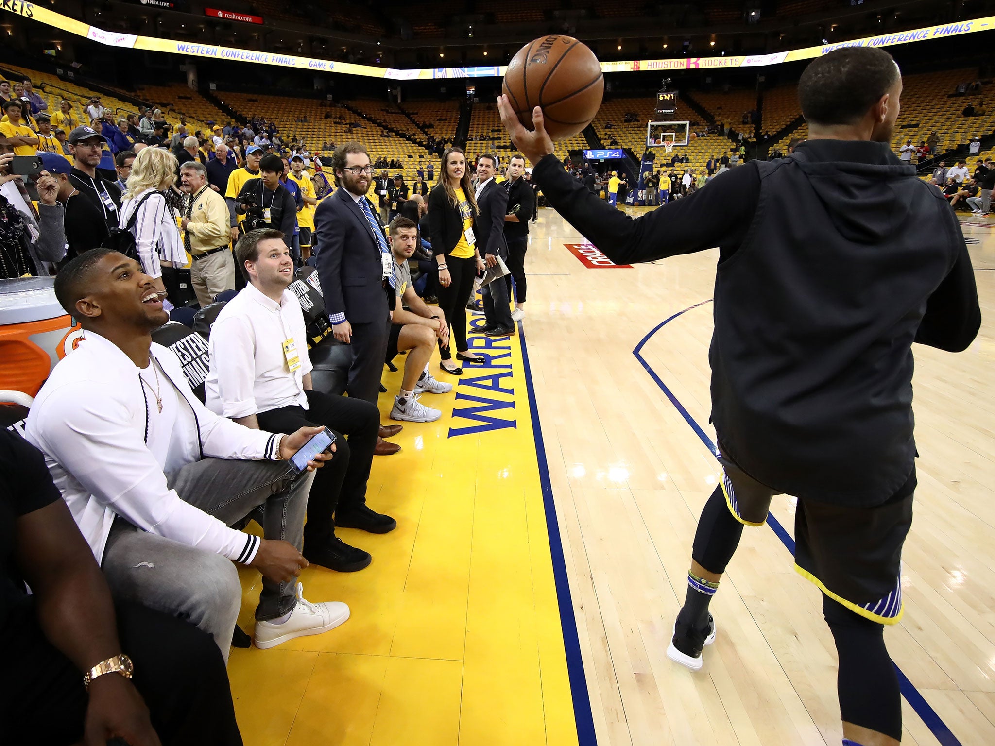 Joshua watched Steph Curry in action in the NBA playoffs